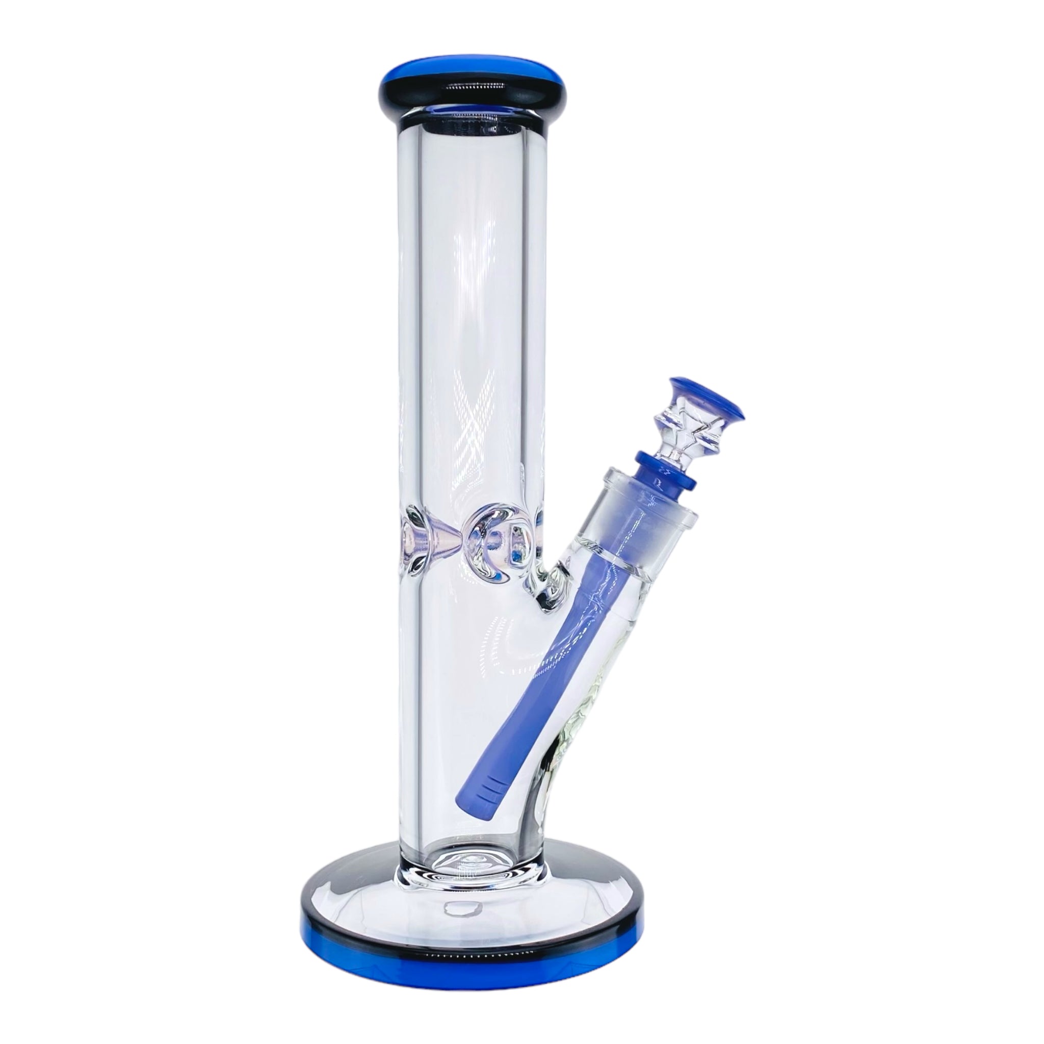 9mm Thick Purple And Black Two Tone Straight Tube Bong