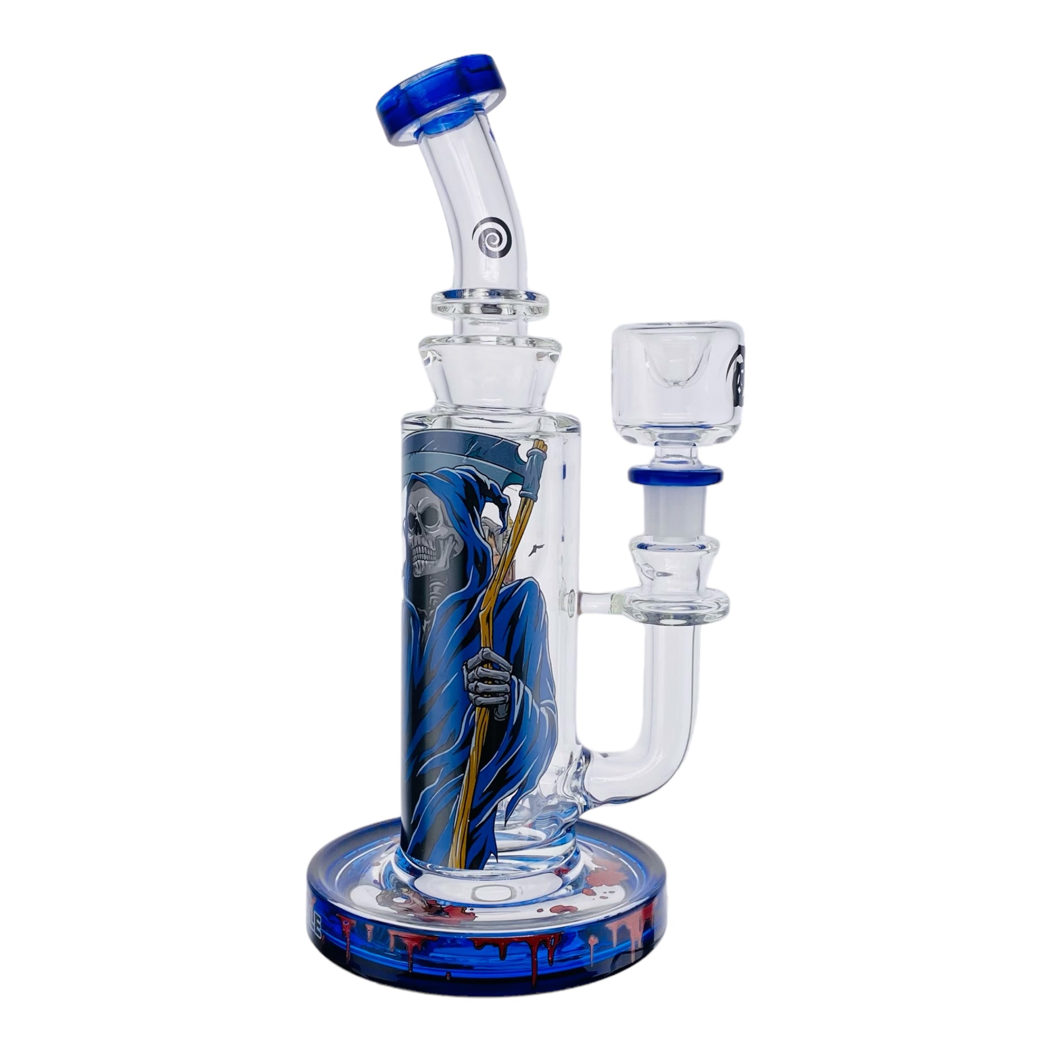 Wormhole Glass - Grim Reaper 9" Inline Bubbler Bong