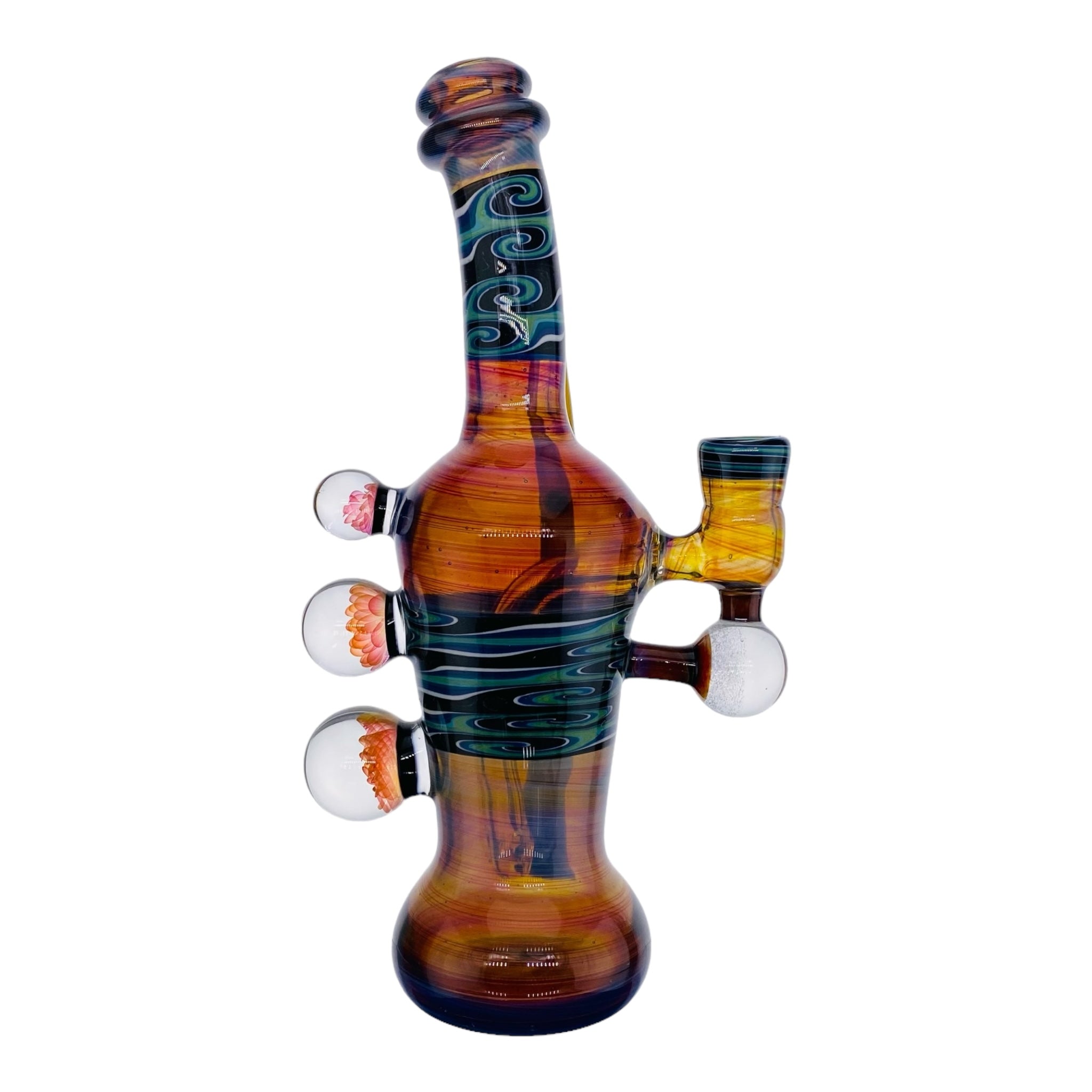 heady glass Christian Otis Dab Rig Amber Purple Linework Banger Hanger