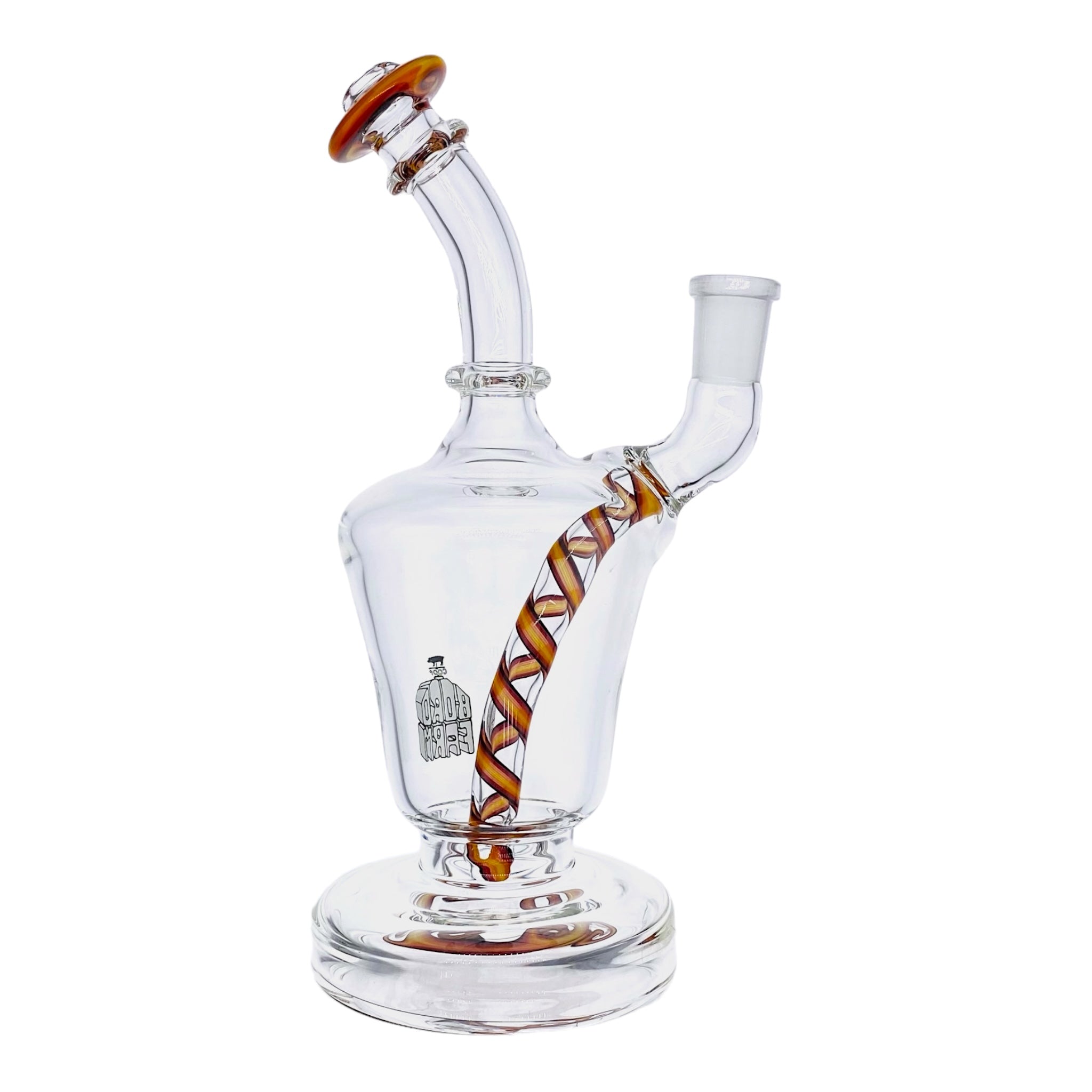 BoroFarm Glass - Orange And Black Candy Cane Twist Banger Hanger