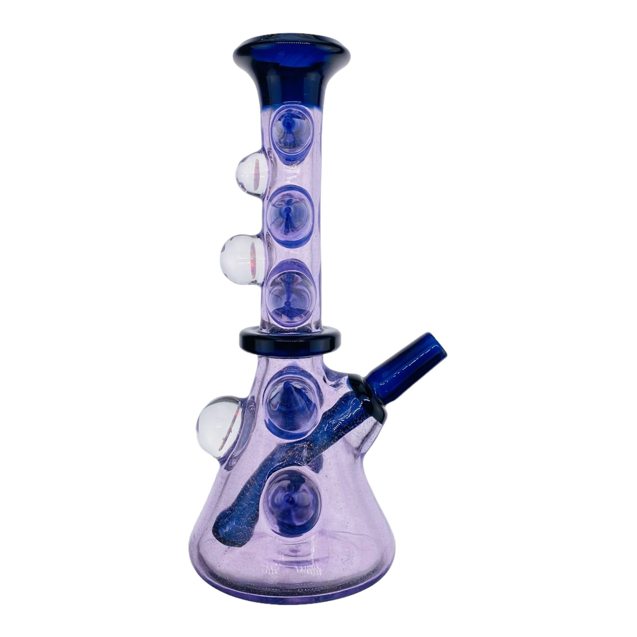 Darby Holm - Purple Reign Dichro Horned Minitube Dab Rig Water Pipe With Large Opals