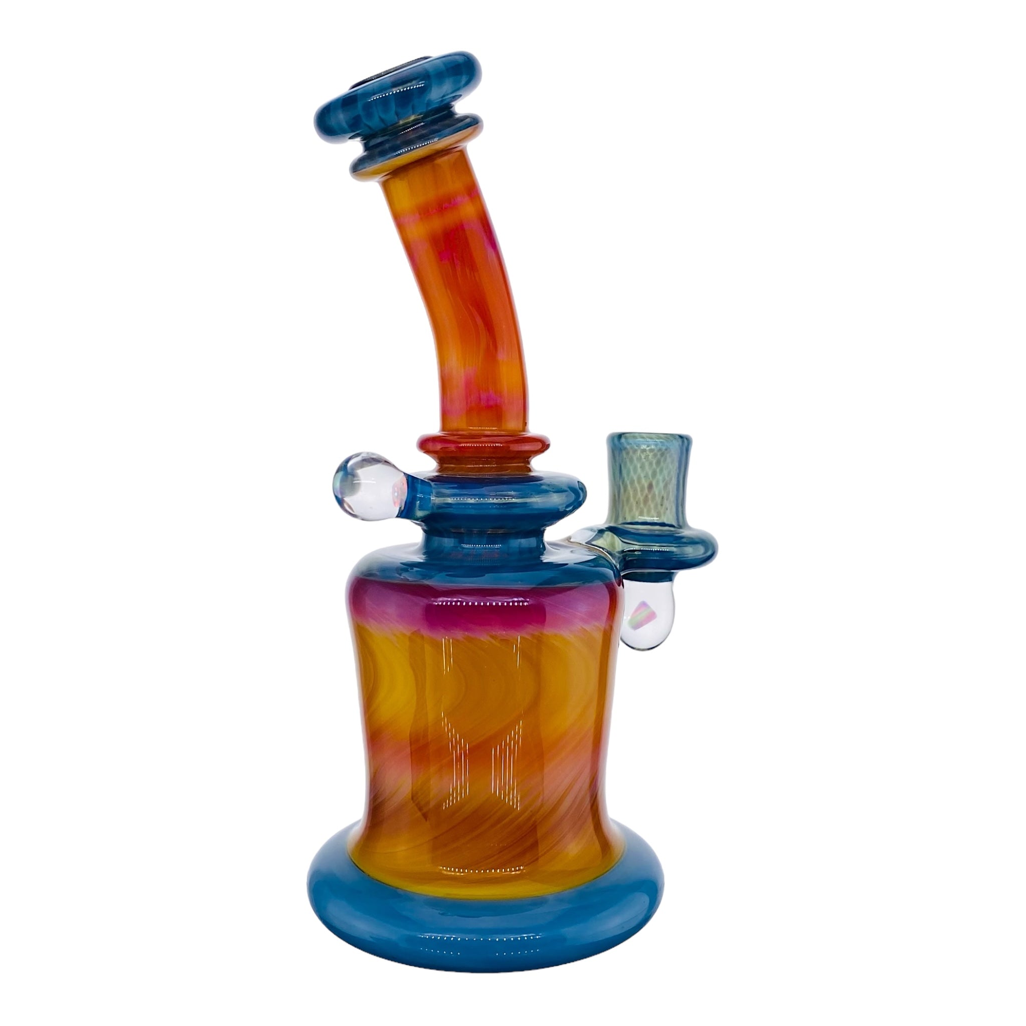 heady glass dab rig Santa Cruz Glass - Blue Cheese x Blue Slyme x Serendipty Glass Dab Rig With Opal for sale