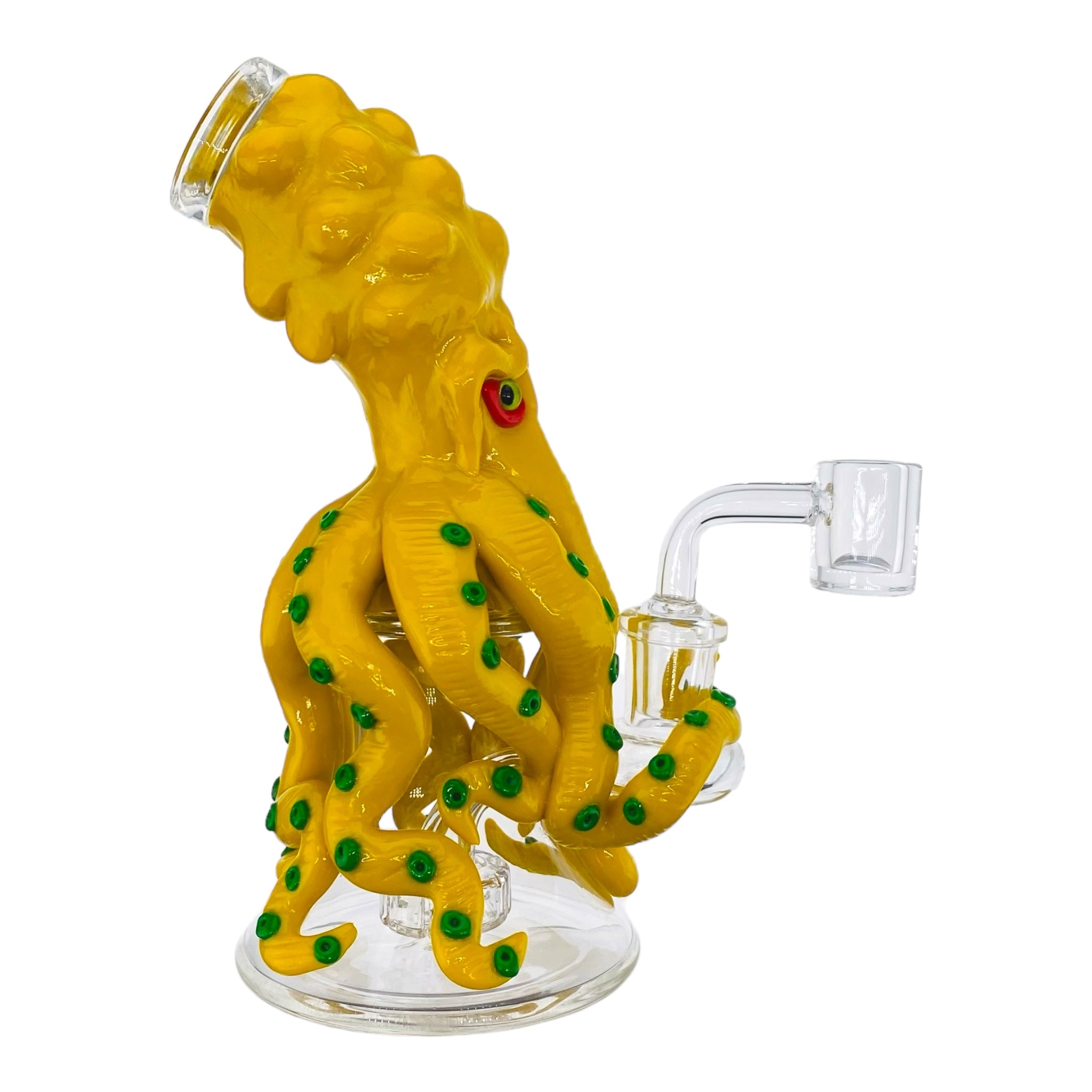 small dab rig with an octopus on it in yellow for sale
