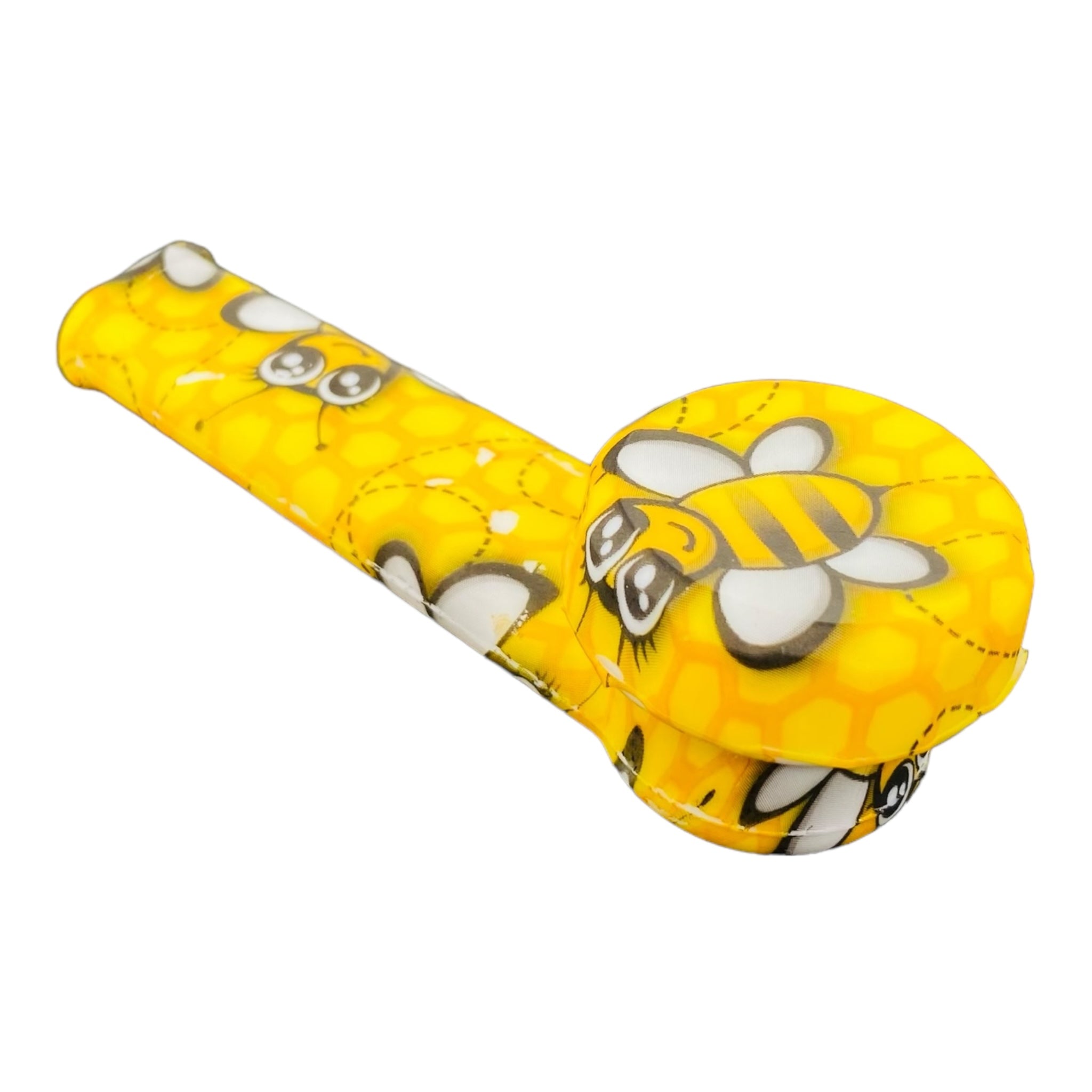 Small Honey Bee Silicone Hand Pipe With Metal Bowl