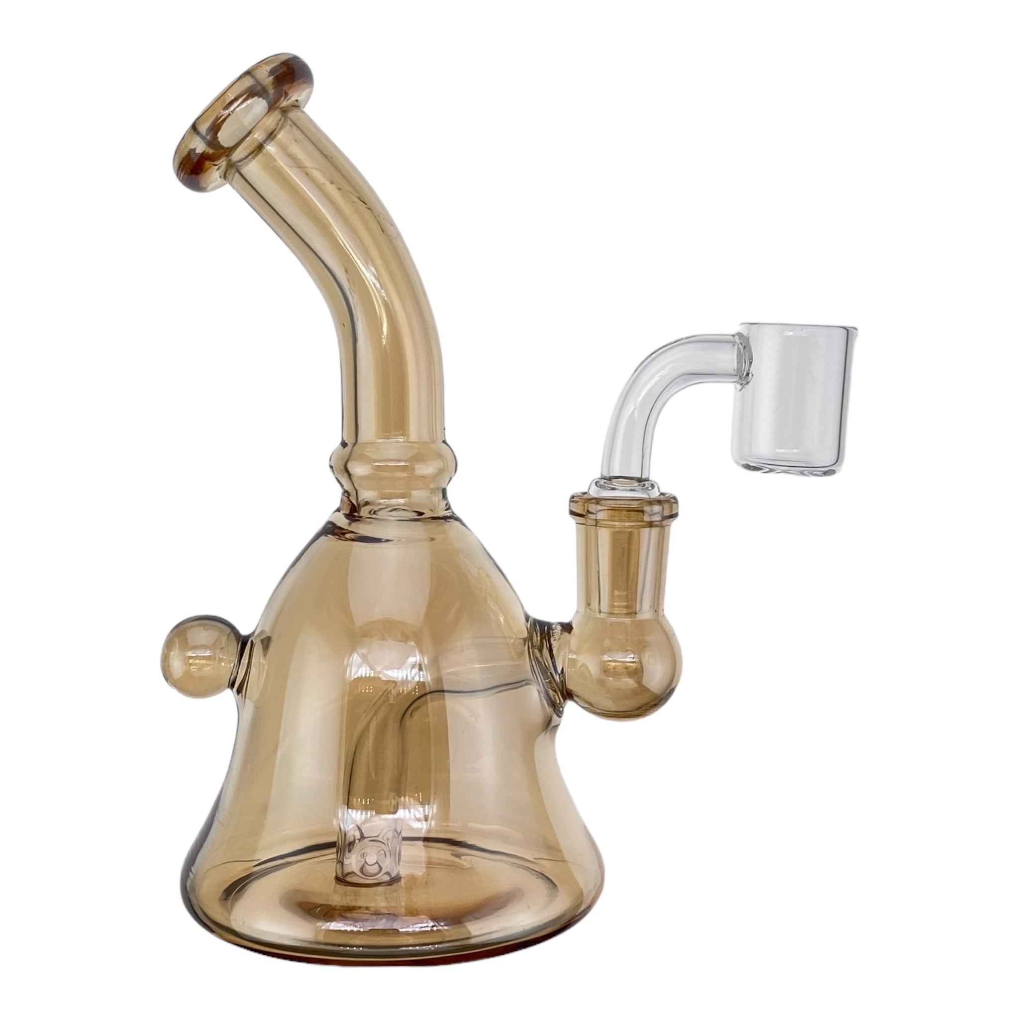 small and mini Small Metallic Amber Brown Dab Rig great for a travel dab rig