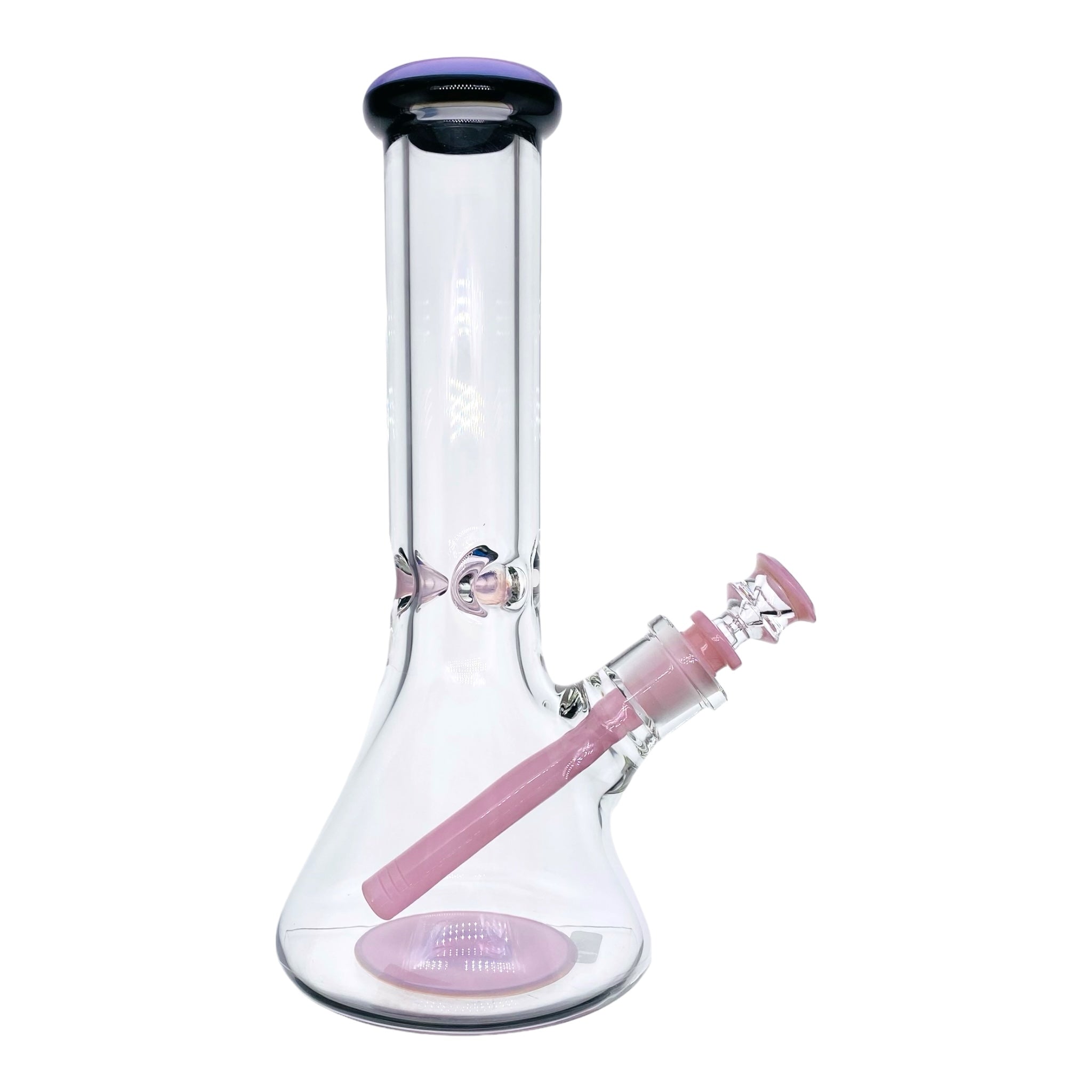 cute and girly 9mm Thick Pink And Black Two Tone Beaker Bong for sale