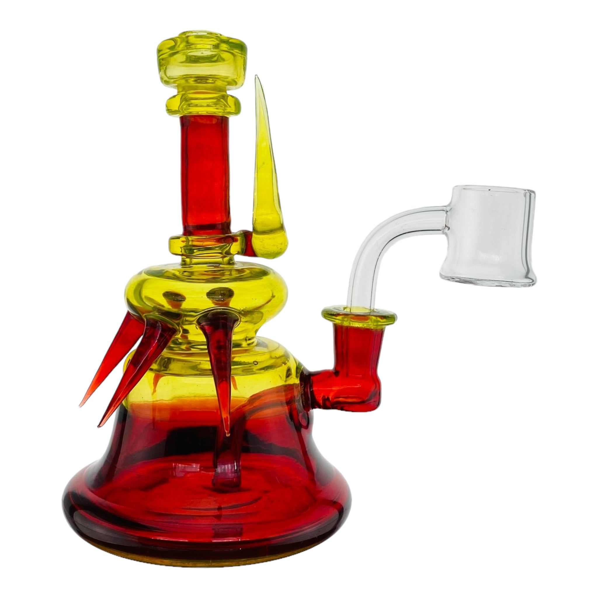 heady glass dab rig Pomegranate x Hatorade Green Horned 10mm Dab Rig