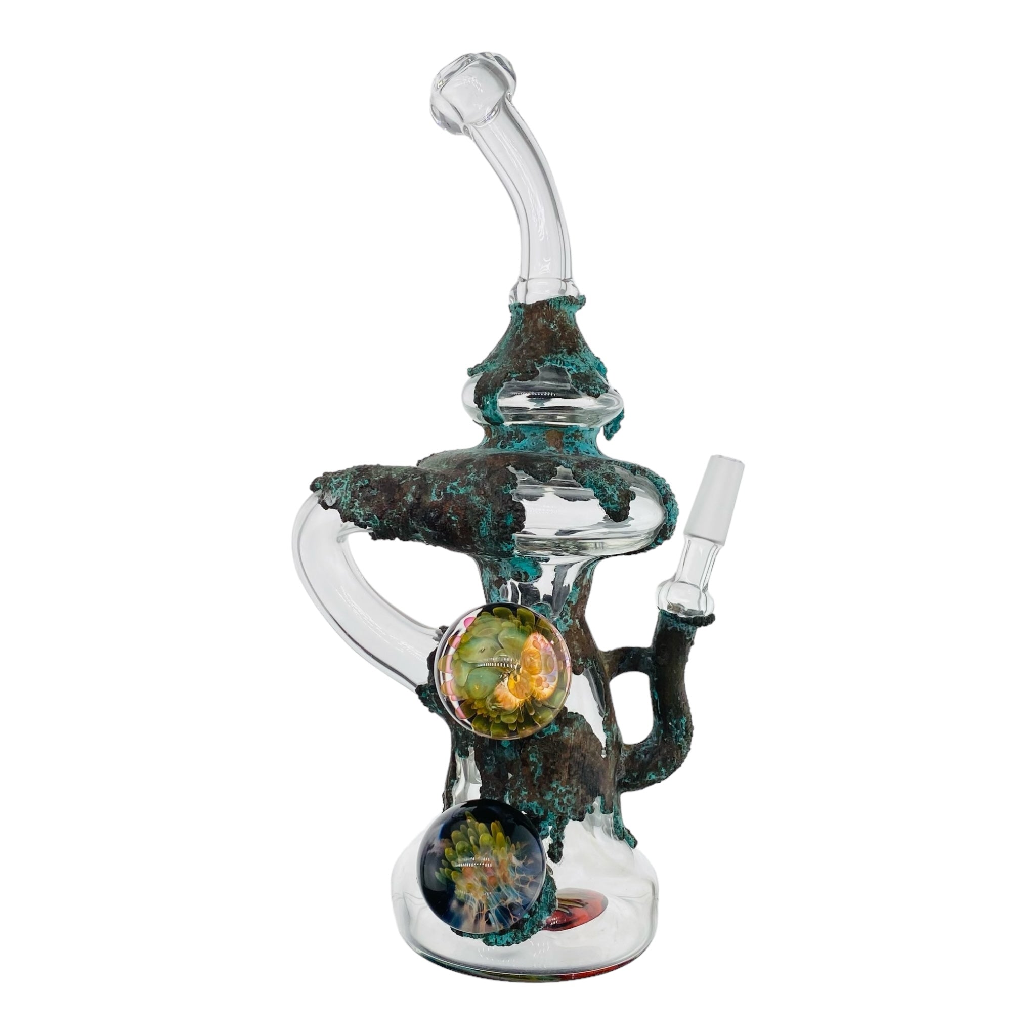 heady glass dab rig Copper Electroformed Custom Recycler Dab Rig