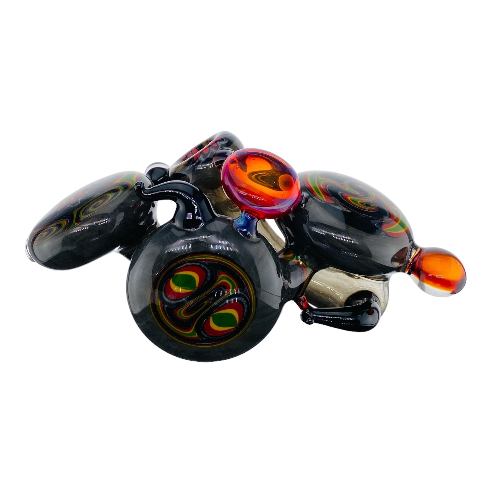 heady custom water bubbler bong Multi Section Rasta Wig Wag Heady Glass Bubbler for sale