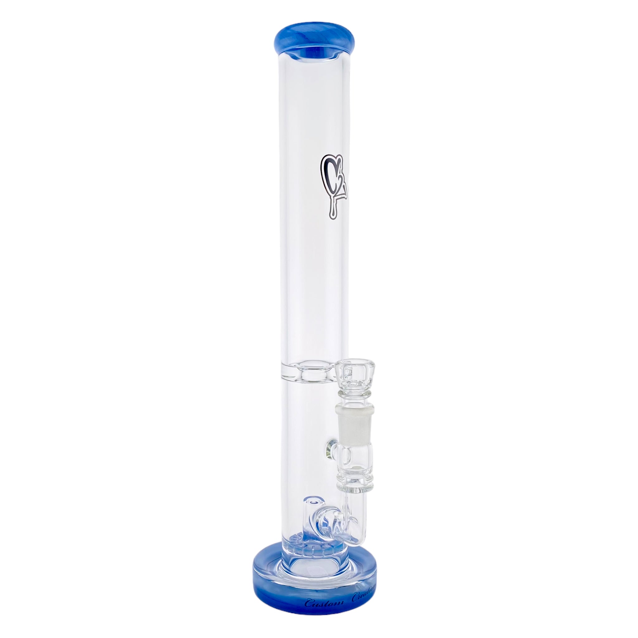 C2 Custom Creations Blue Straight Tube Bong stands
