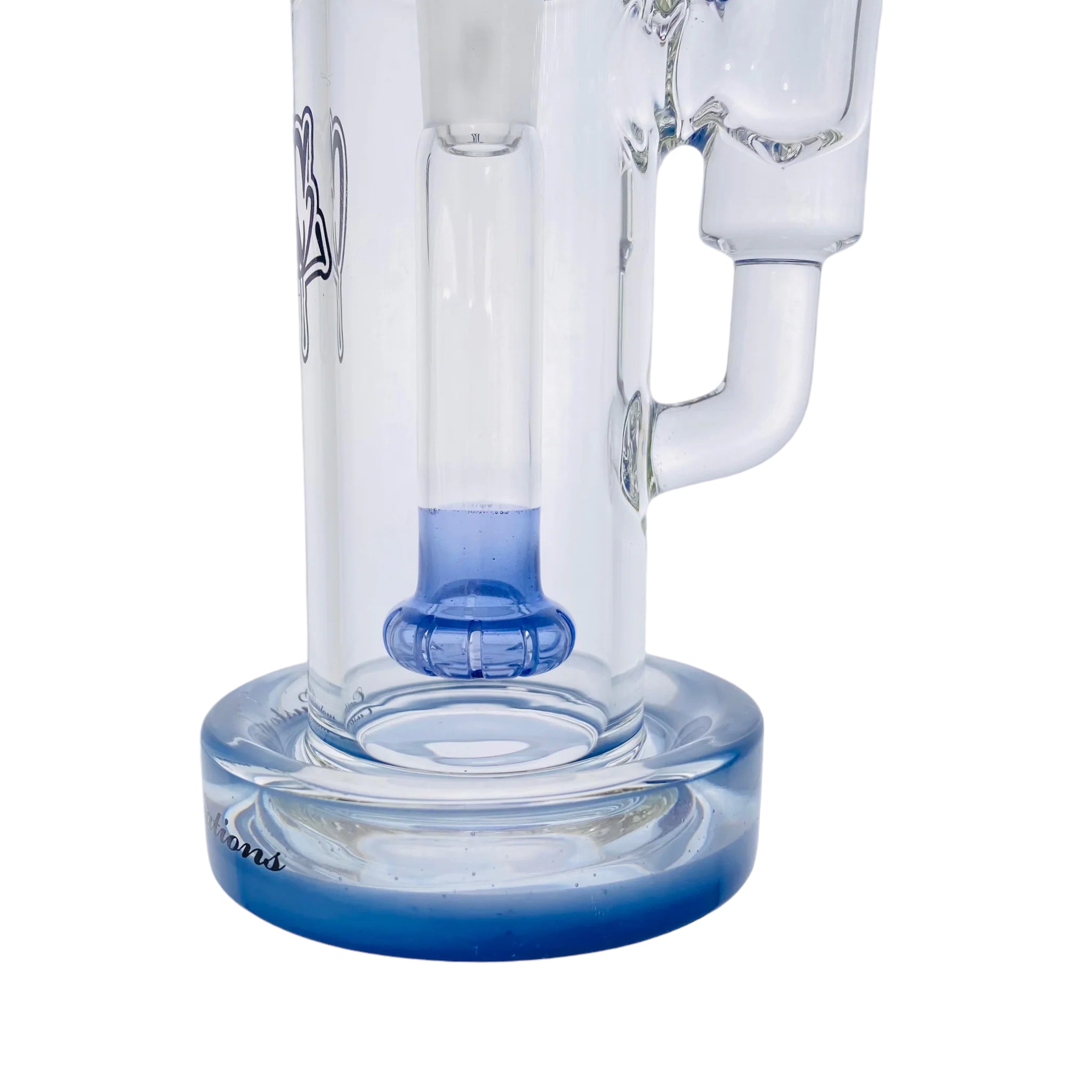 C2 Custom Creations - Custom Blue Fixed Showerhead Perc Bubbler Bong
