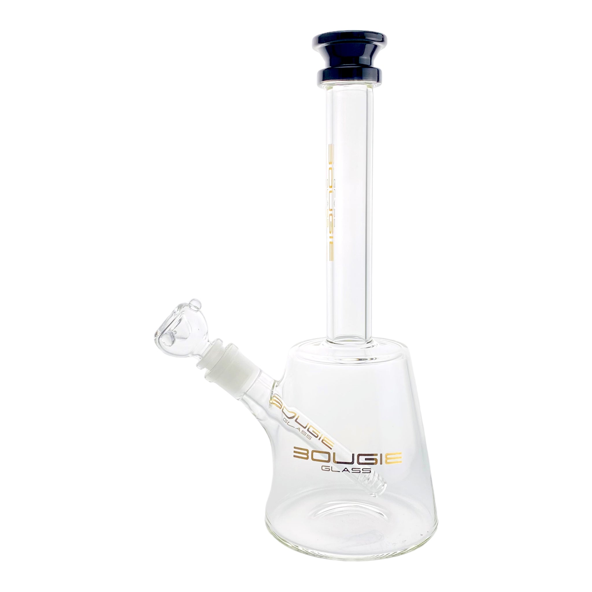 Bougie Glass - Slanted Cylinder Bong With Black Mouthpiece