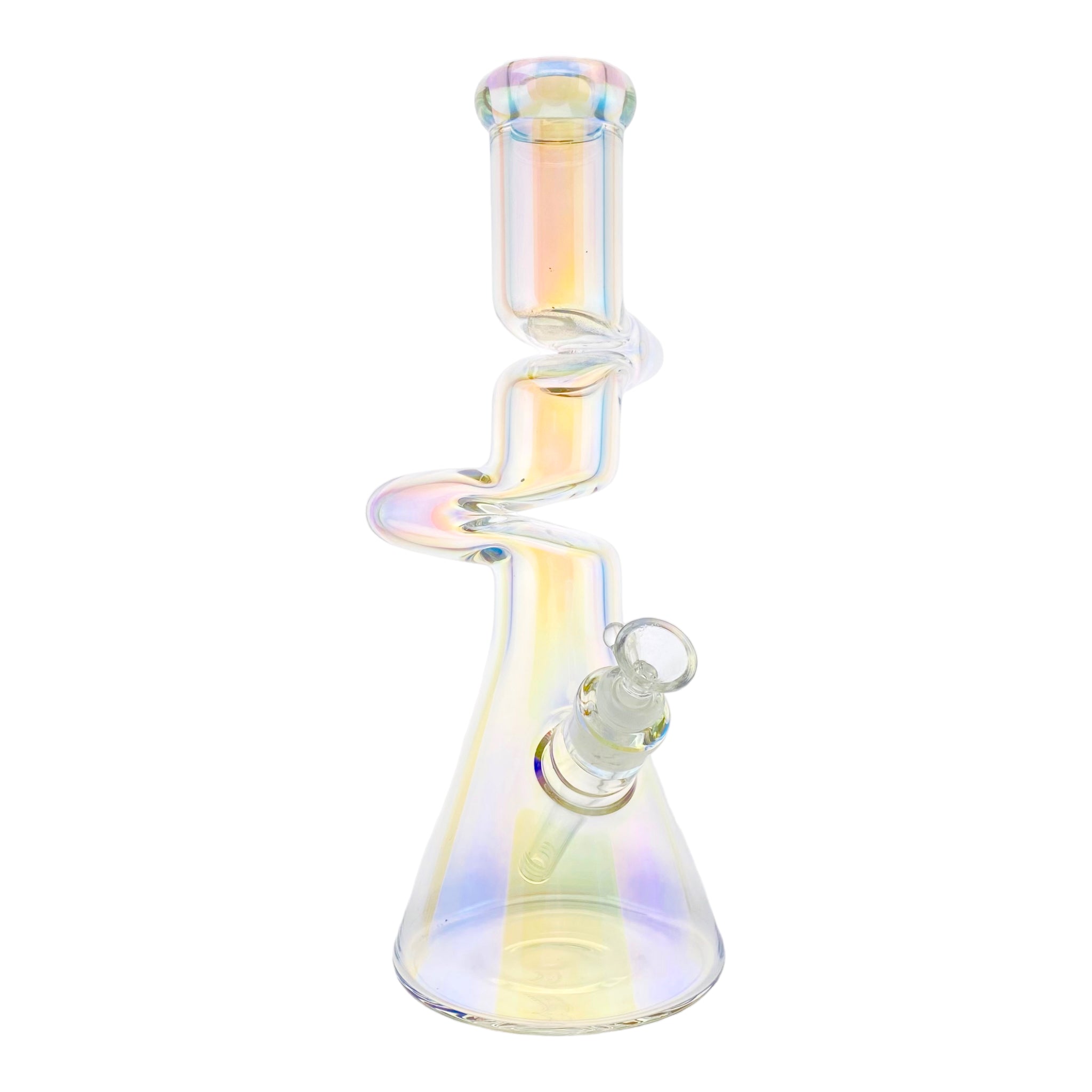 14 Inch Zong Neck Beaker With Rainbow Reflective Coating