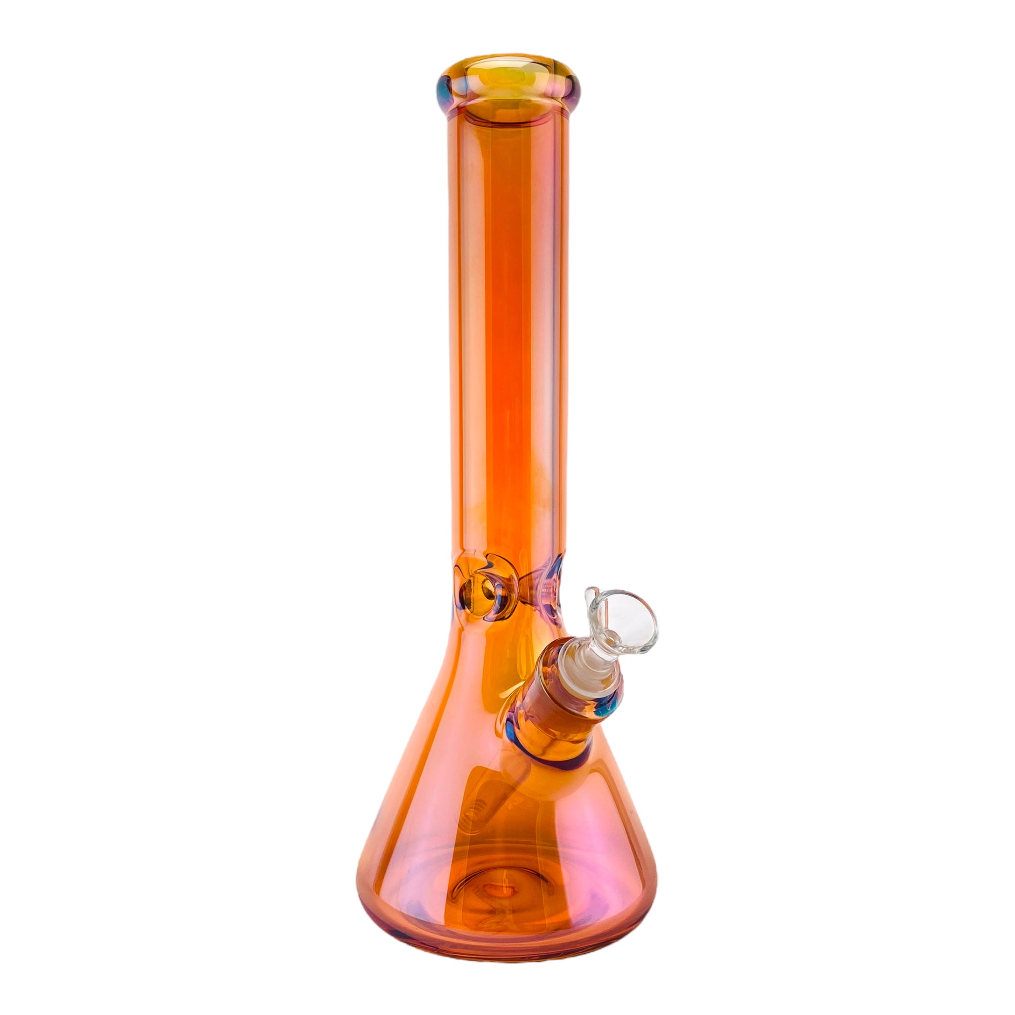 9mm Thick Amber Brown Beaker Bong With Reflective Coating