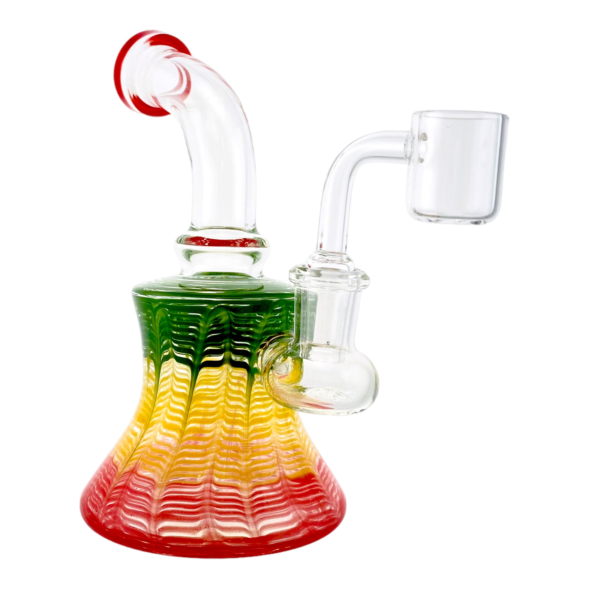 Small Dab Rig With Rasta Fade Wrap And Rake