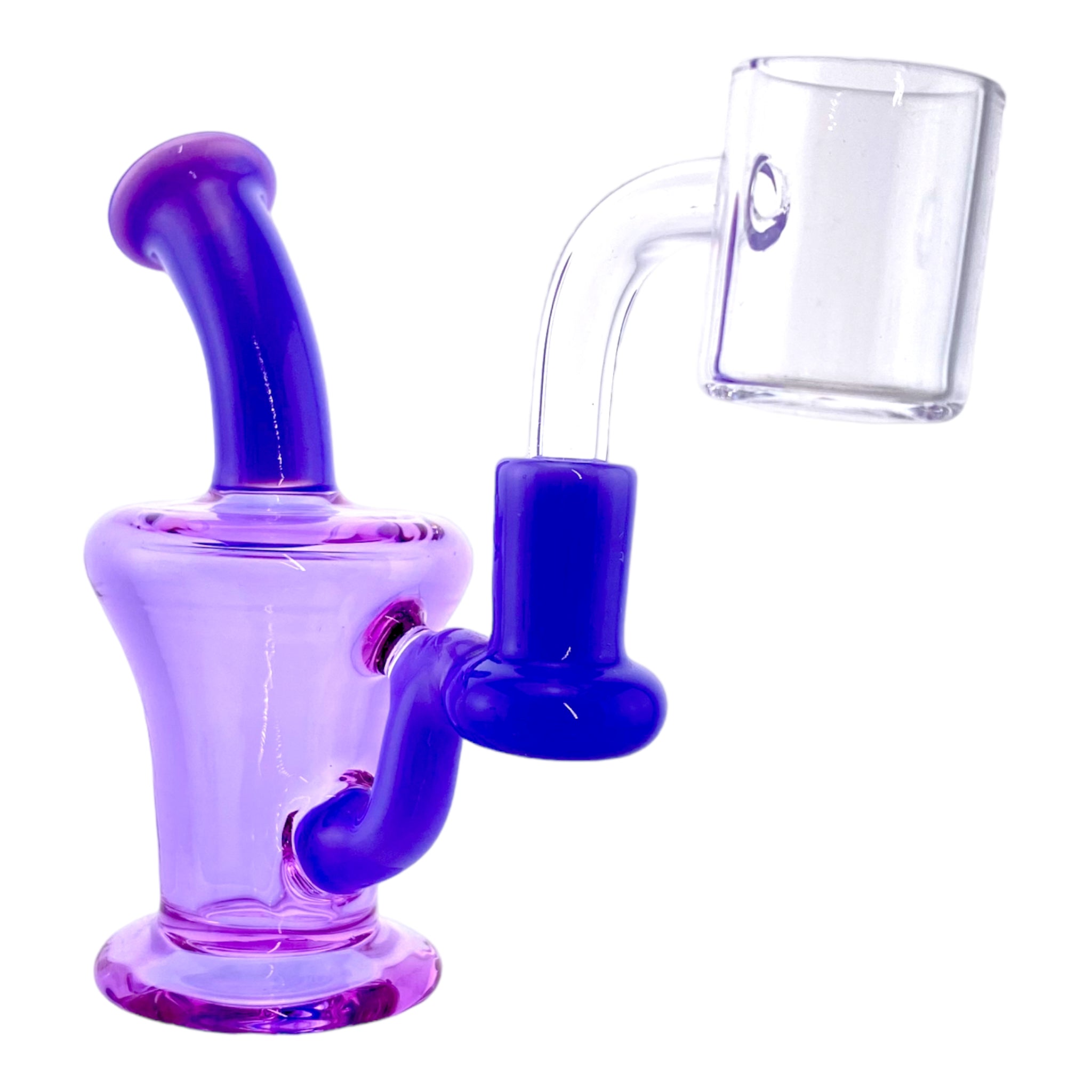 Mini 10mm Purple Dab Rig With Lamp Can Shape