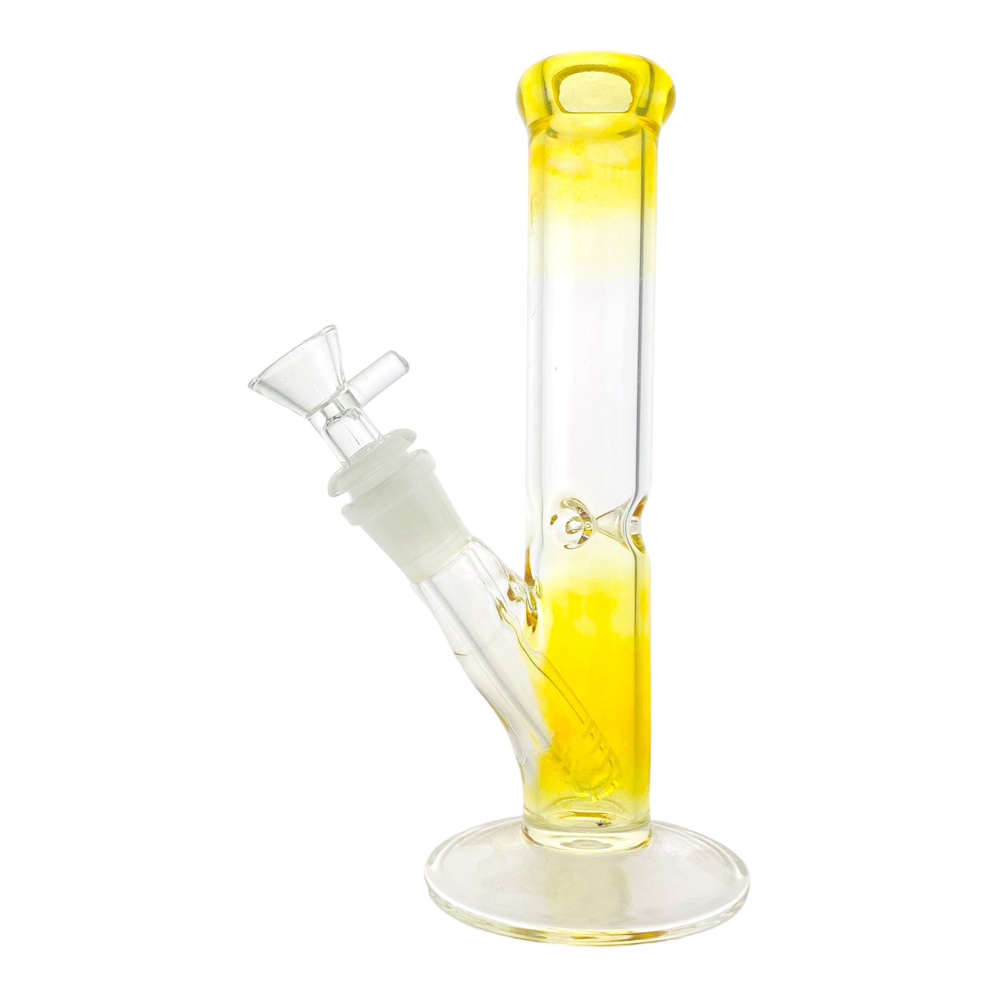 8 Inch Straight Glass Bong With Silver Fume