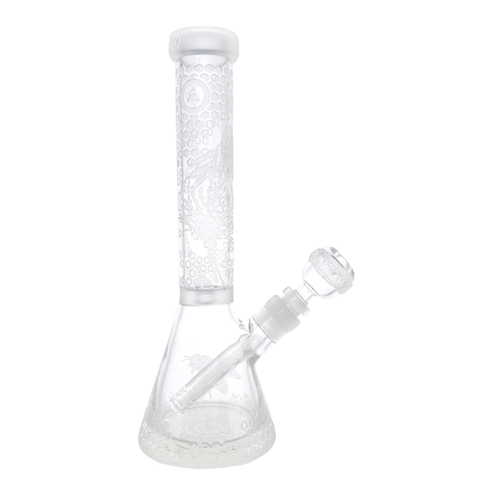 Milkyway Glass - 11 Inch Sandblasted Mini Bee Apiary Beaker Base Bong