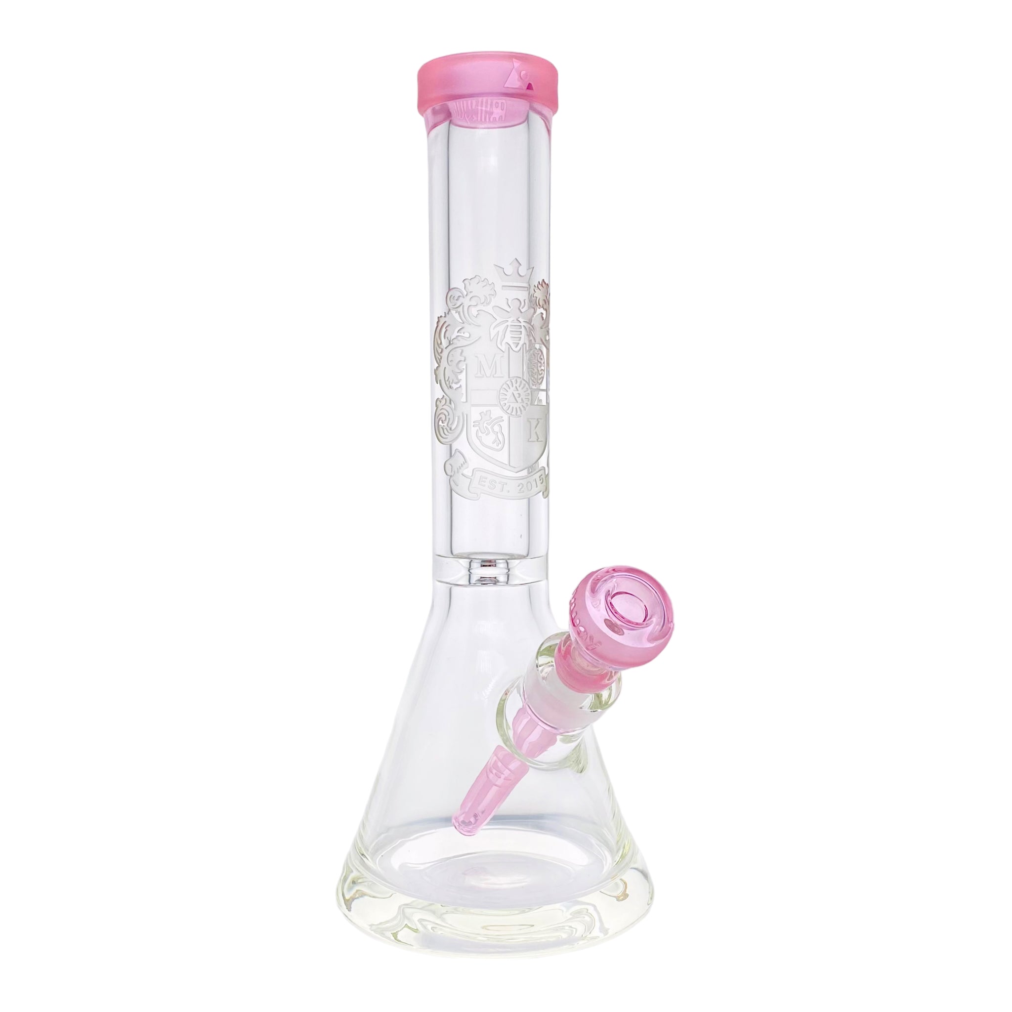 Milkyway Glass - 14 Inch Pink Coat Of Arms Glass Beaker Bong