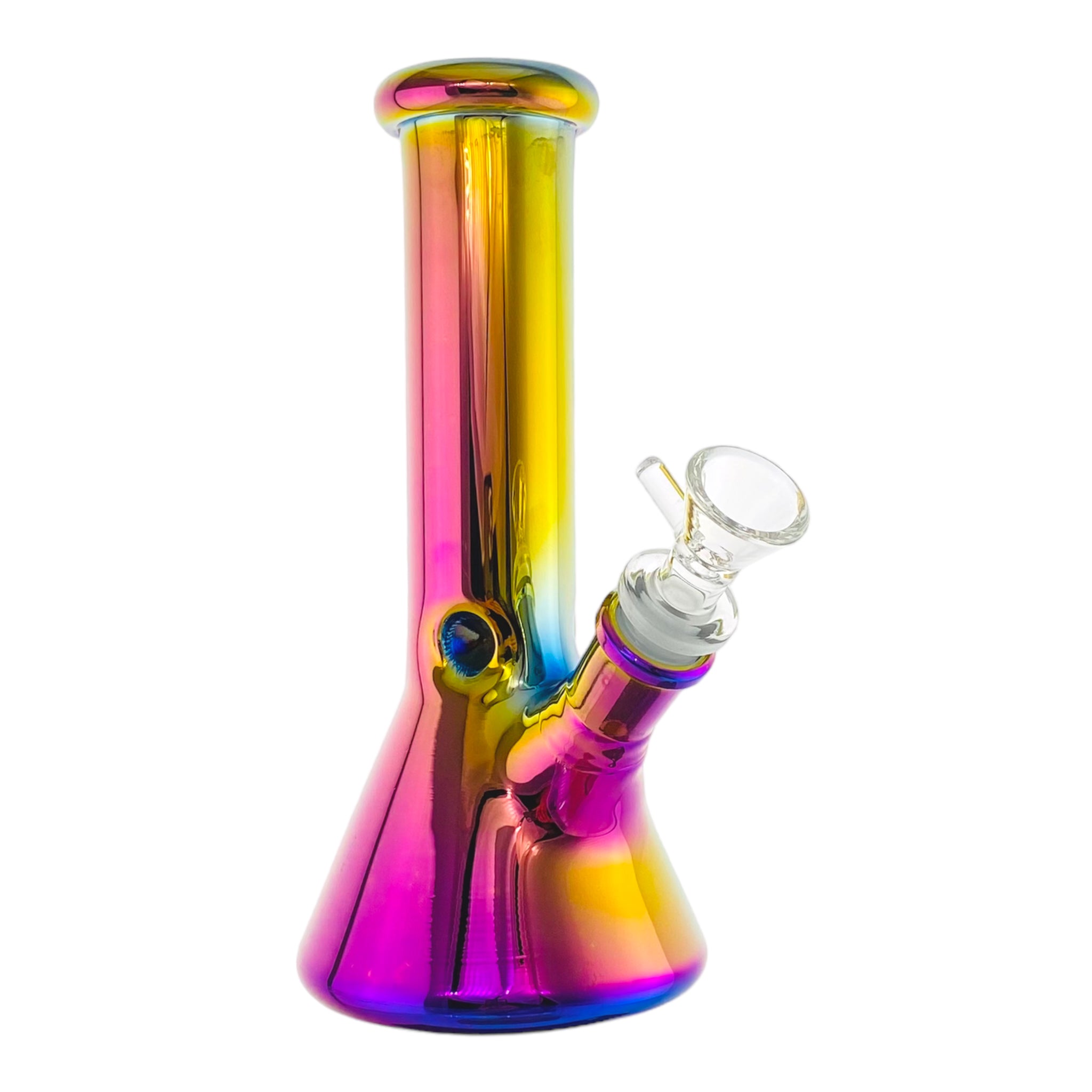 8 Inch Purple Rainbow Metallic Beaker Bong