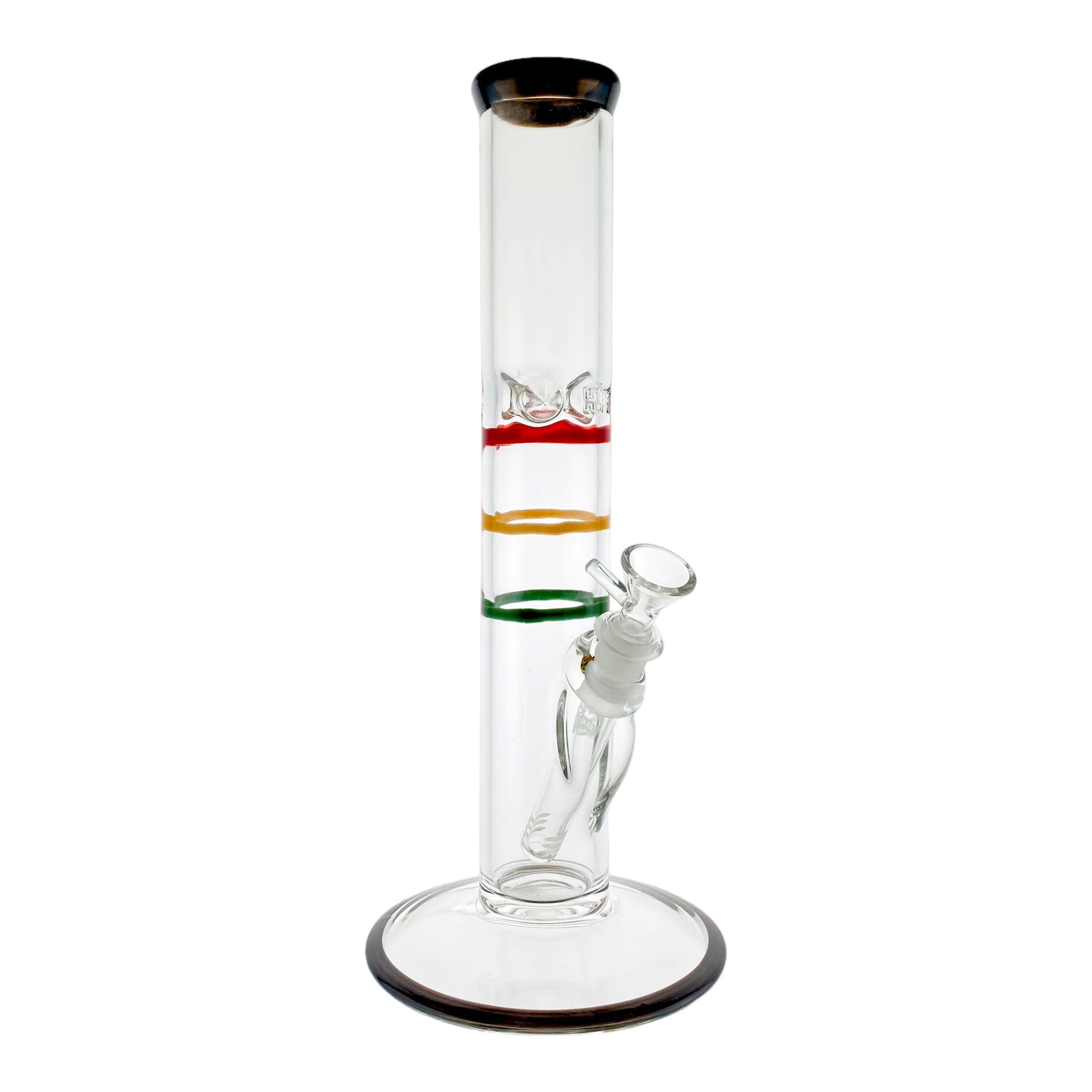 HVY Glass - Rasta Line Wrap Straight Tube Bong