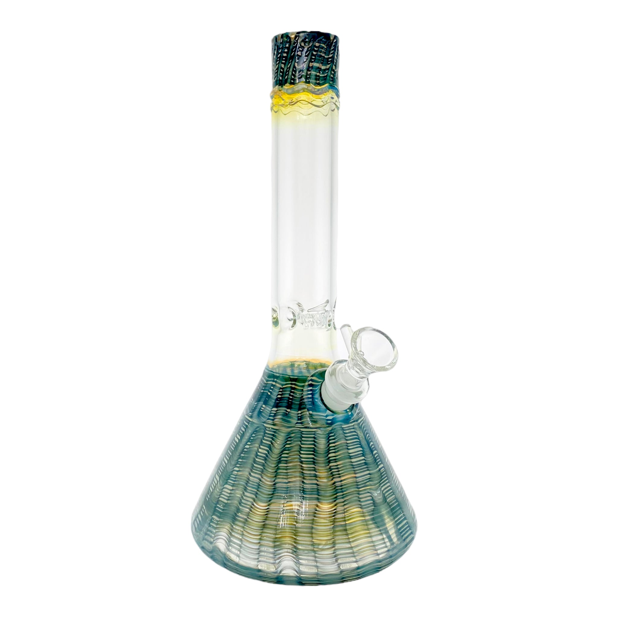 HVY Glass - Emerald Blue Wrap And Wrake Beaker Bong