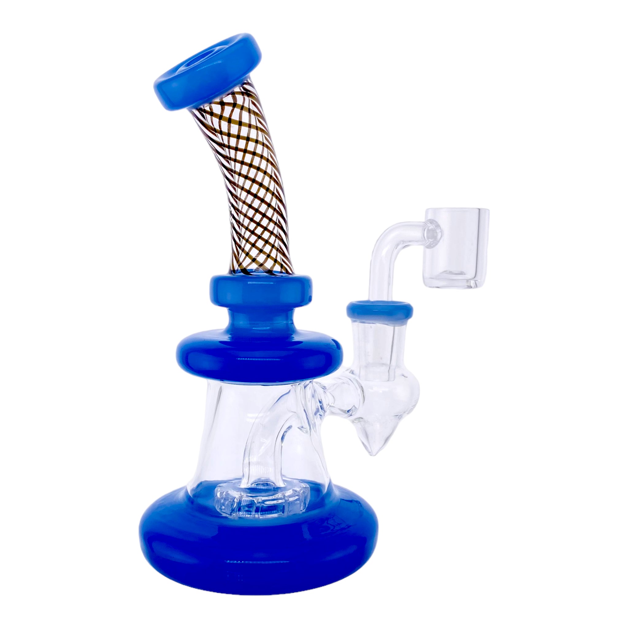 Small Light Blue Dab Rig With Black Twist Neck