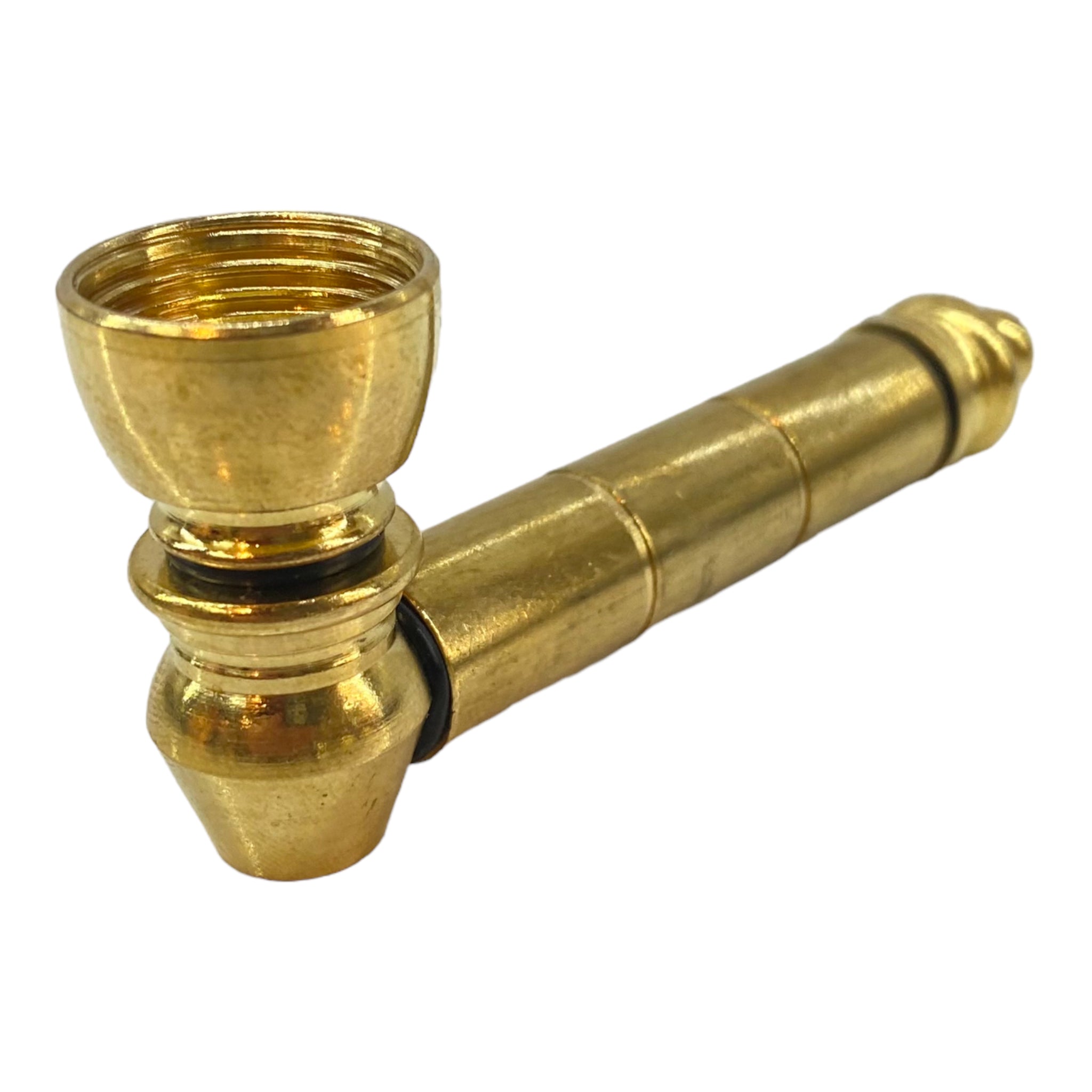 Metal Hand Pipes - Gold Basic Brass Metal Pipe With Small Chamber