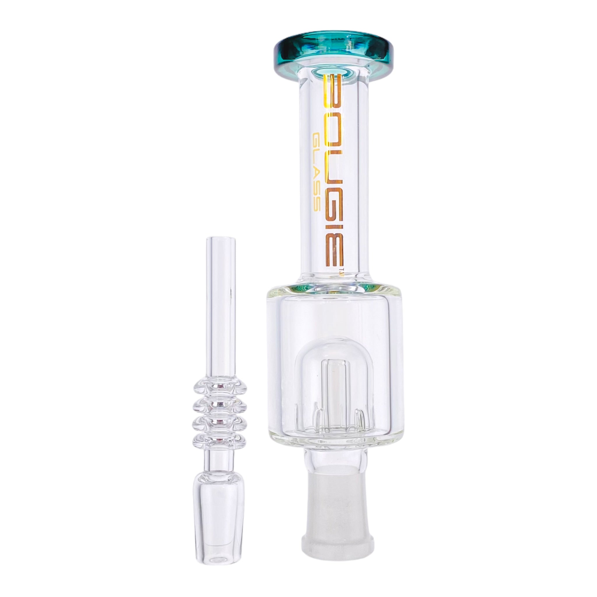 Bougie Glass - Lake Green Small Nectar Collector With Mushroom Perc & 14mm Quartz Tip