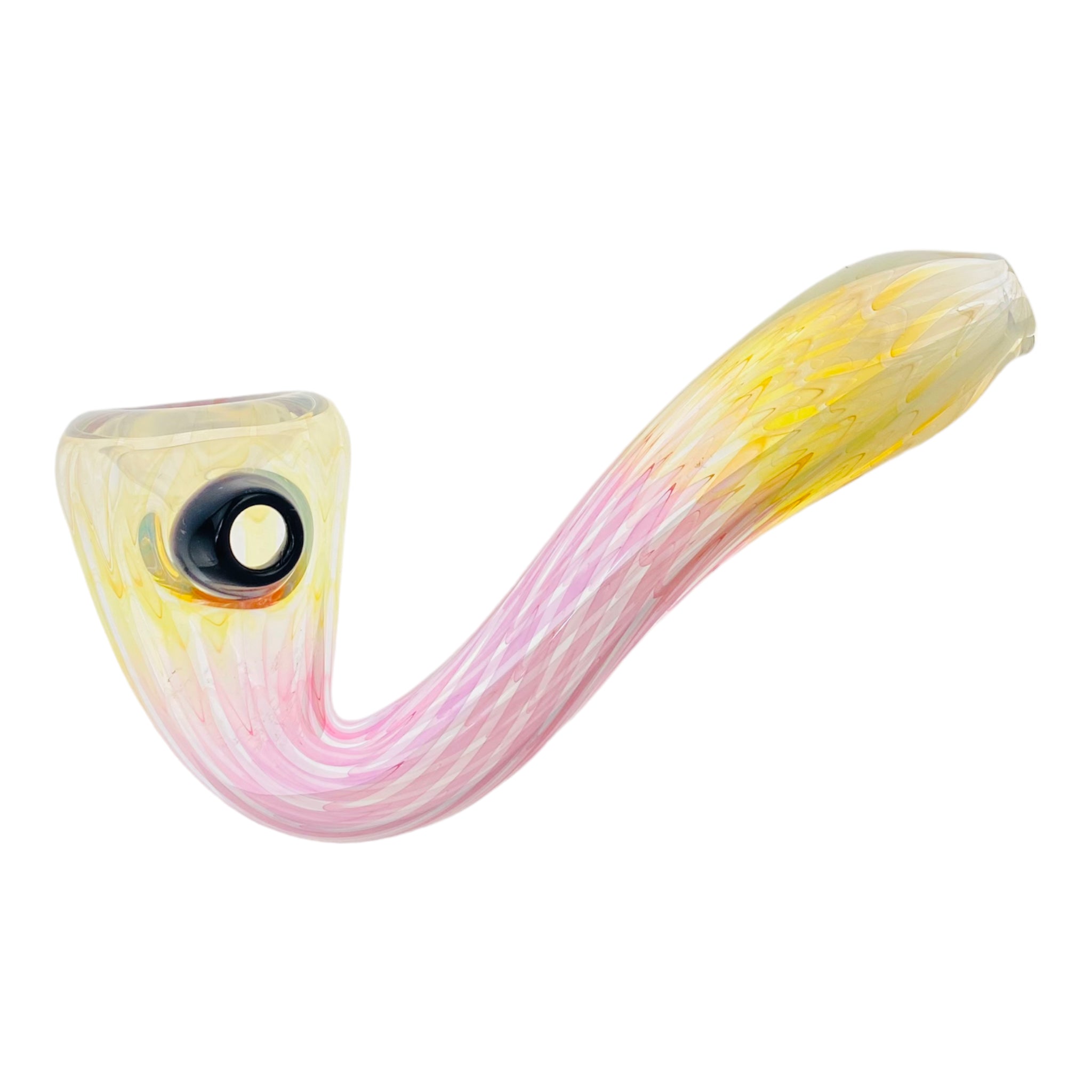 Multicolor Changing Sherlock Glass Pipe With Black Carb