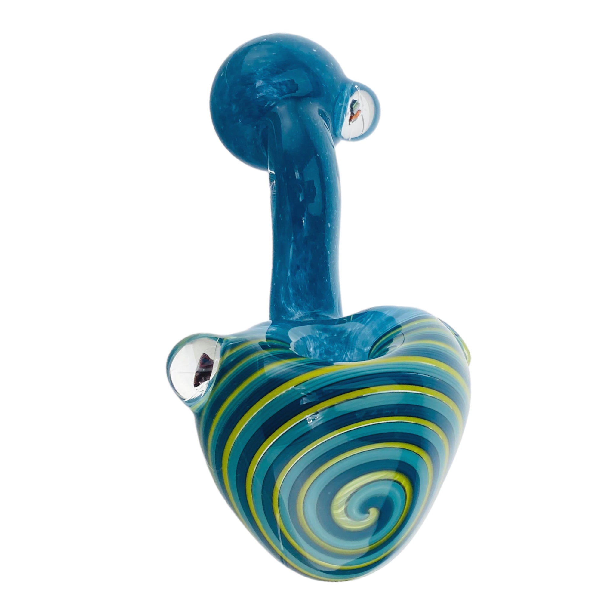 Blue Sherlock Glass Pipe With Multicolor Spiral And South Park Millefiori