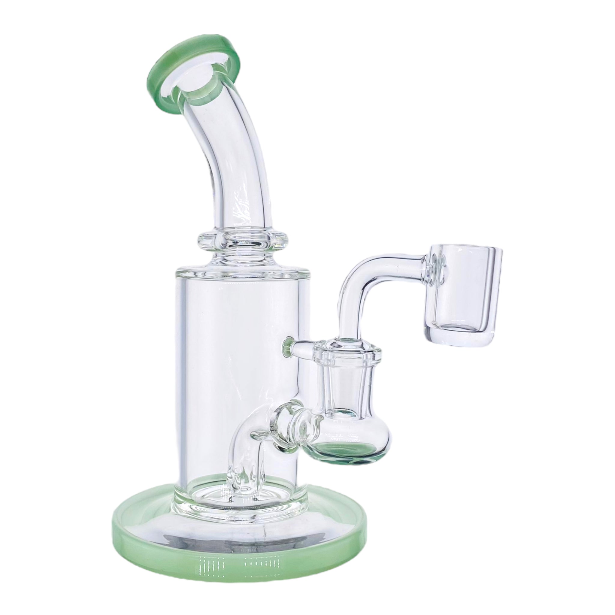 cute Mini Dab Rig With Jade Green Mouthpiece and Base