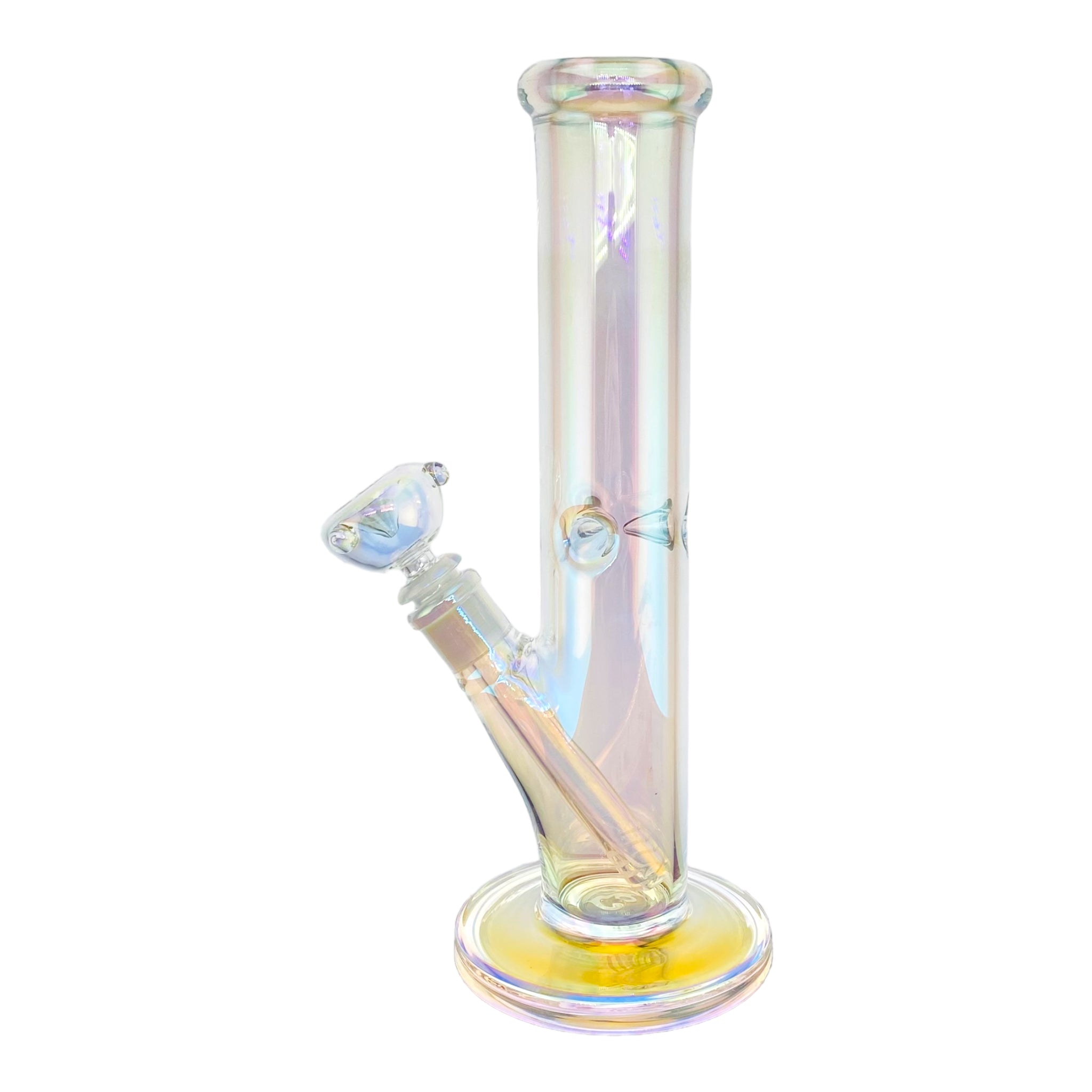 12 Inch Pearlescent Glass Straight Tube Bong