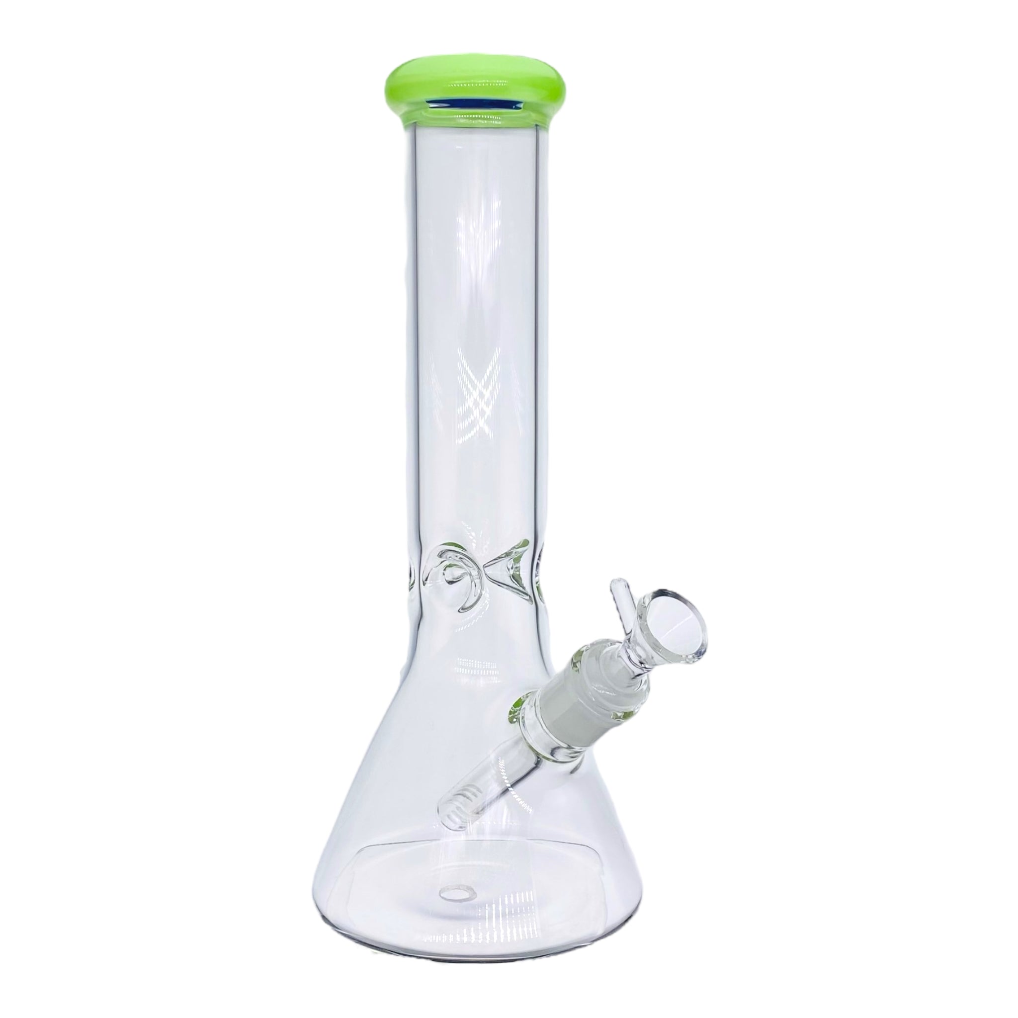 12 Inch Clear Beaker Bong With Slyme Green Mouth Piece