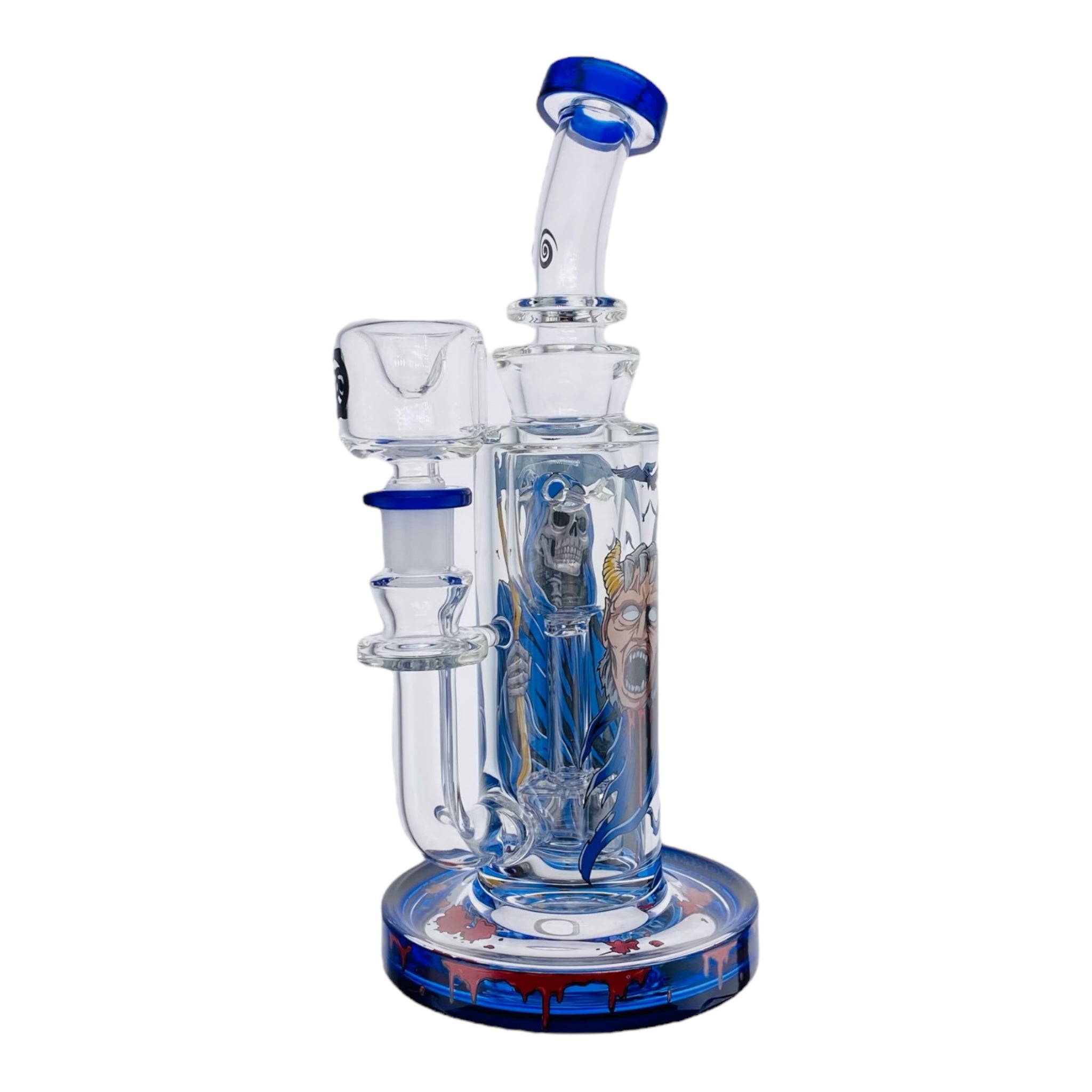 Wormhole Glass - Grim Reaper 9" Inline Bubbler Bong