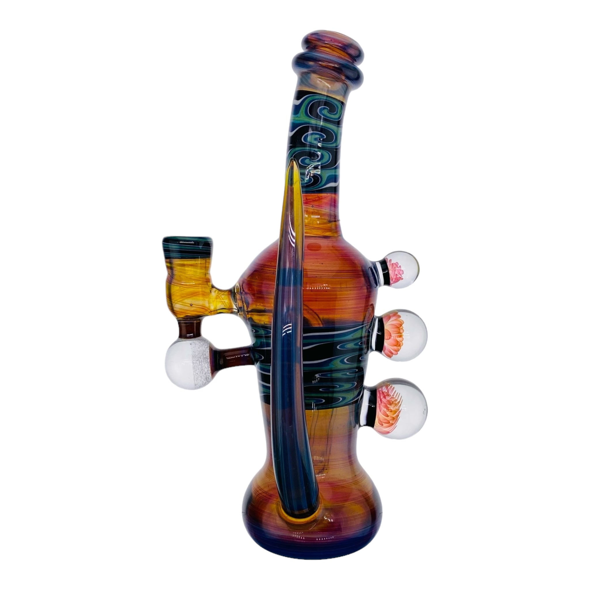 heady glass Christian Otis Dab Rig Amber Purple Linework Banger Hanger