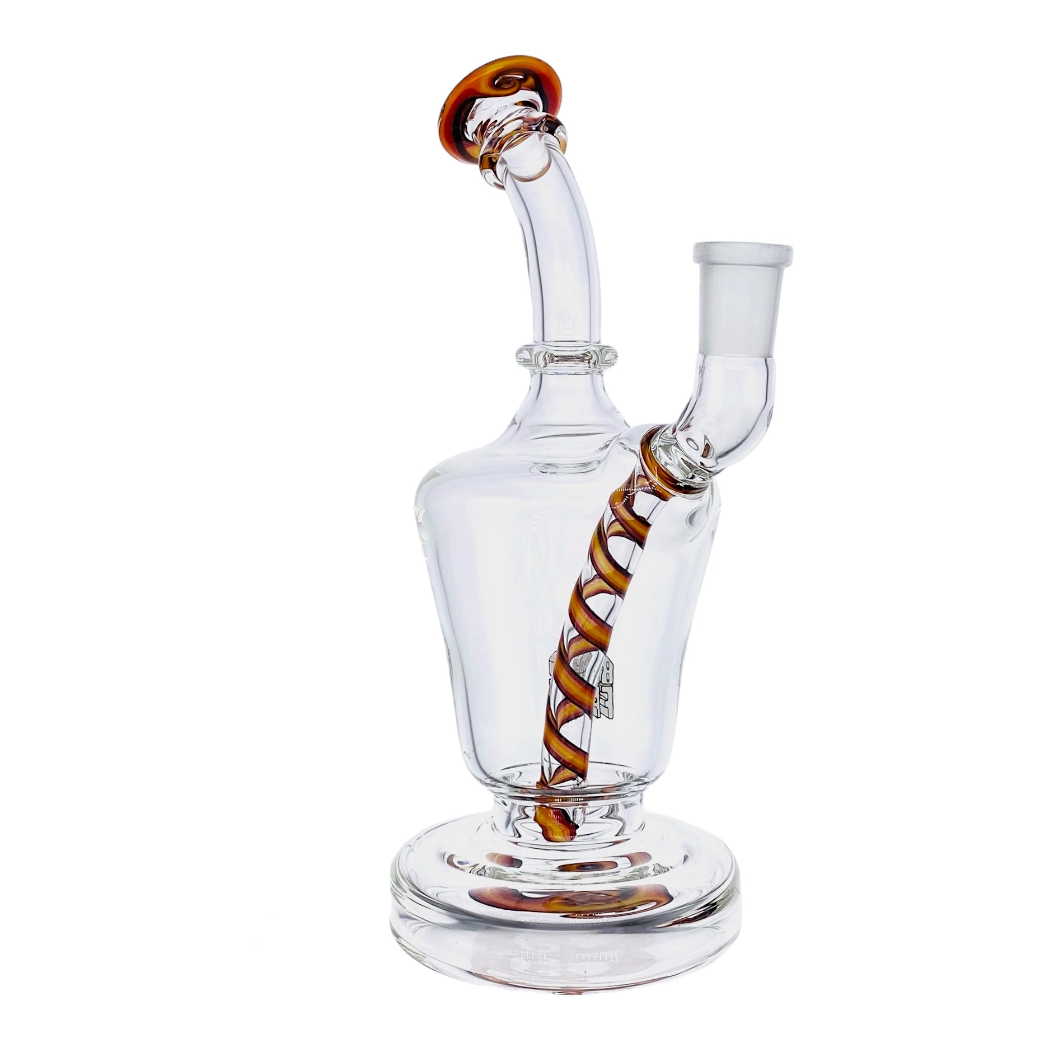 BoroFarm Glass - Orange And Black Candy Cane Twist Banger Hanger