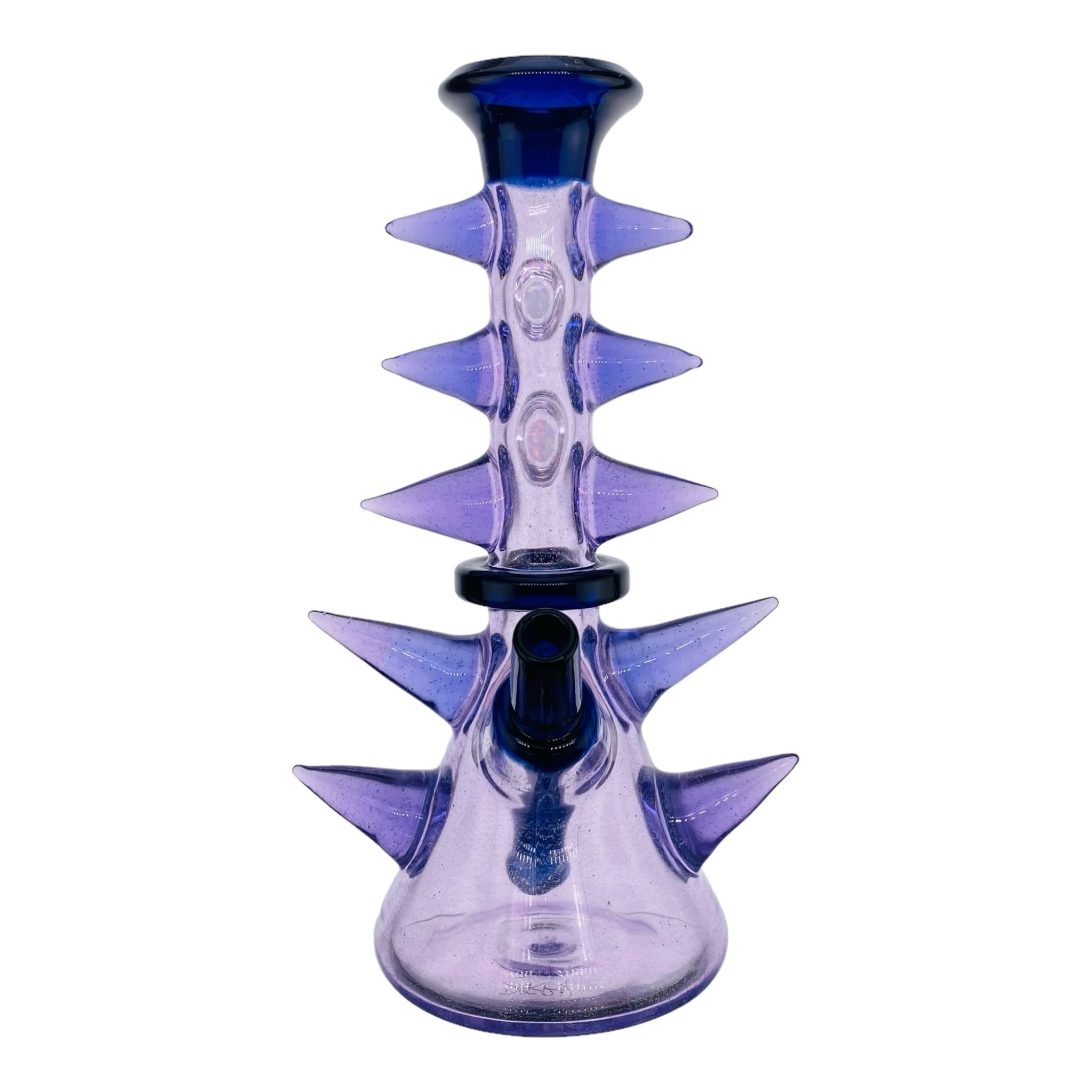 Darby Holm - Purple Reign Dichro Horned Minitube Dab Rig Water Pipe With Large Opals