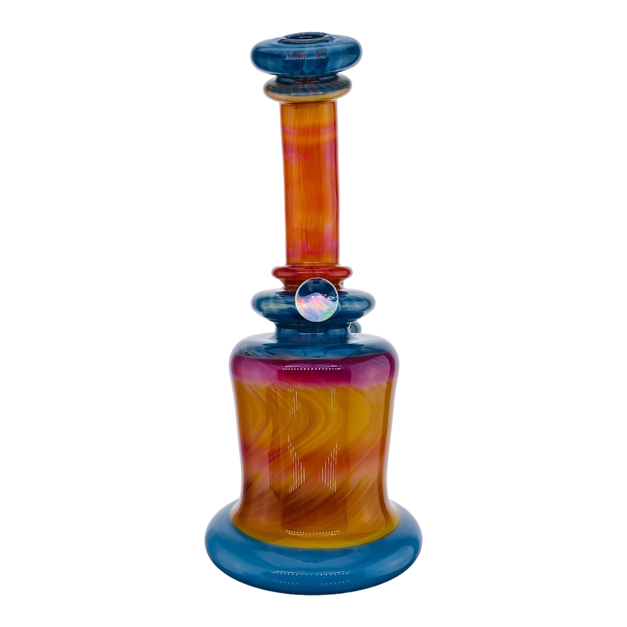 heady glass dab rig Santa Cruz Glass - Blue Cheese x Blue Slyme x Serendipty Glass Dab Rig With Opal for sale