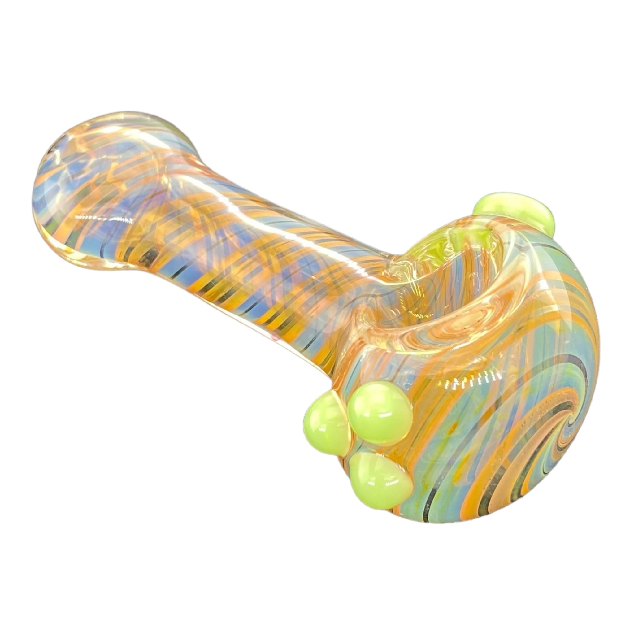 cheap cute girly Small Color Changing Glass Hand Pipe With Green Dots