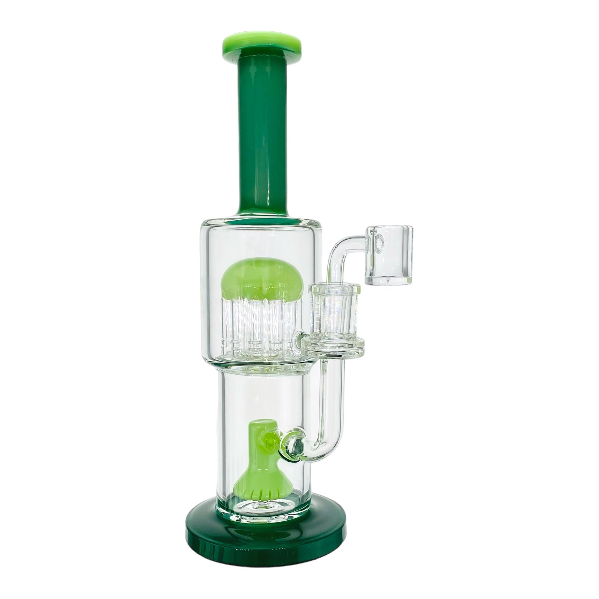 cute and girly Green Double Perc Dab Rig Or Bong for sale