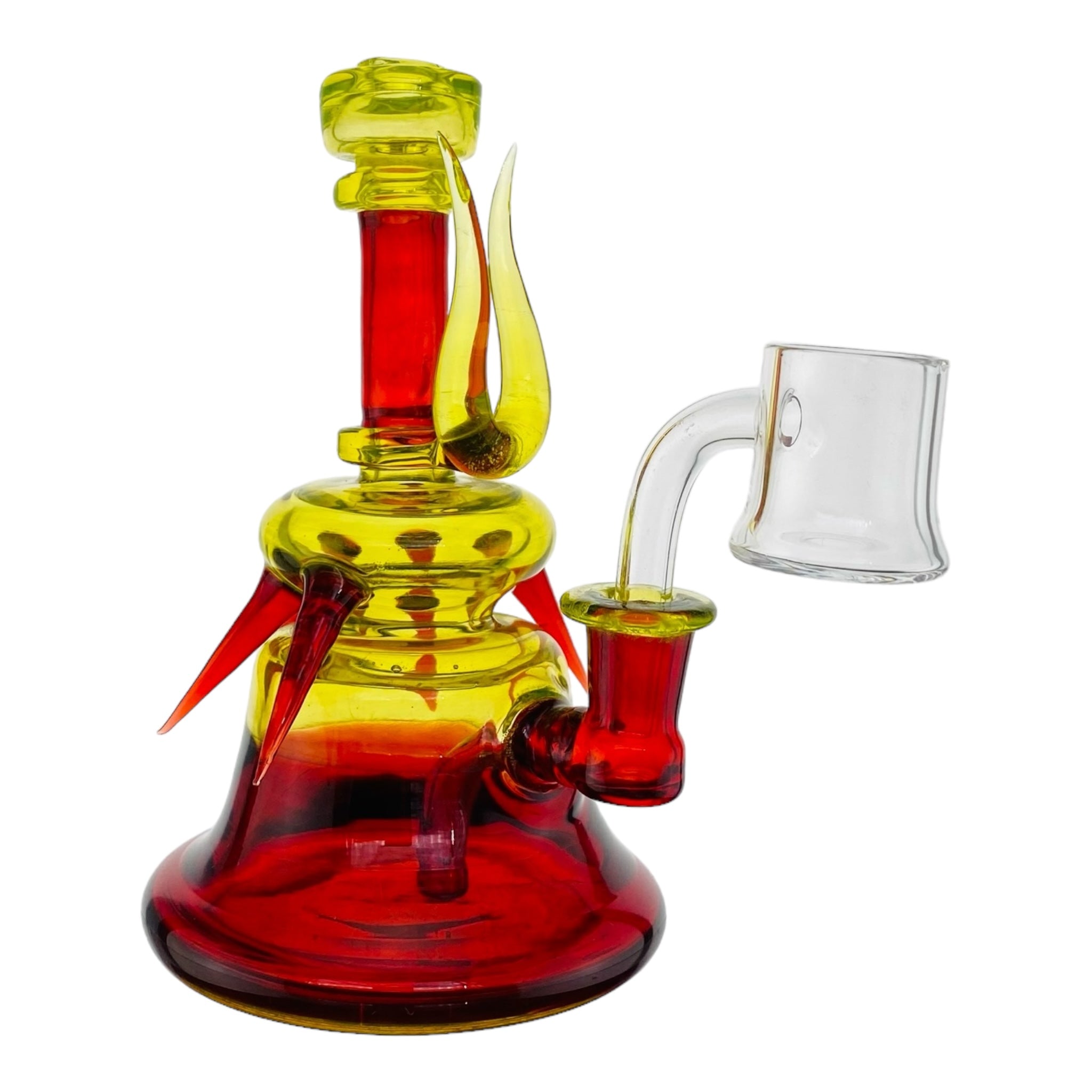 heady glass dab rig Pomegranate x Hatorade Green Horned 10mm Dab Rig