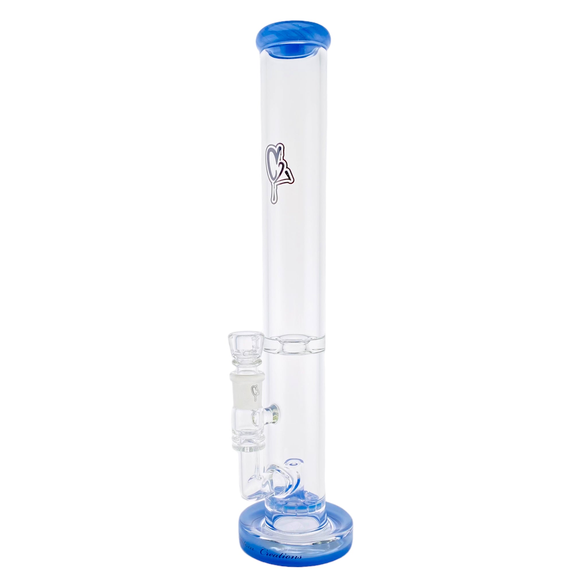 C2 Custom Creations Blue Straight Tube Bong stands