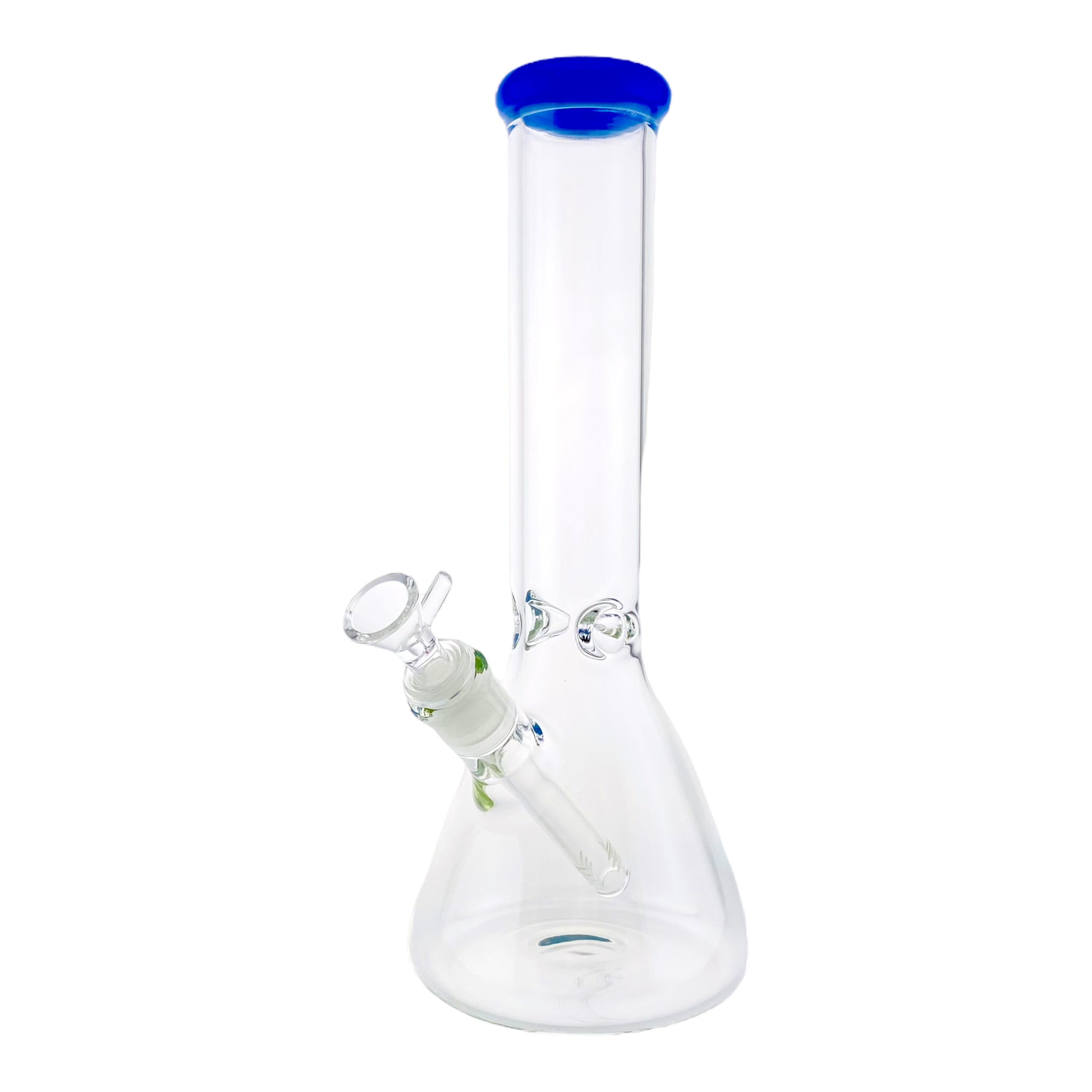 cheap portable 12 Inch Clear Beaker Bong With Blue Color Lip