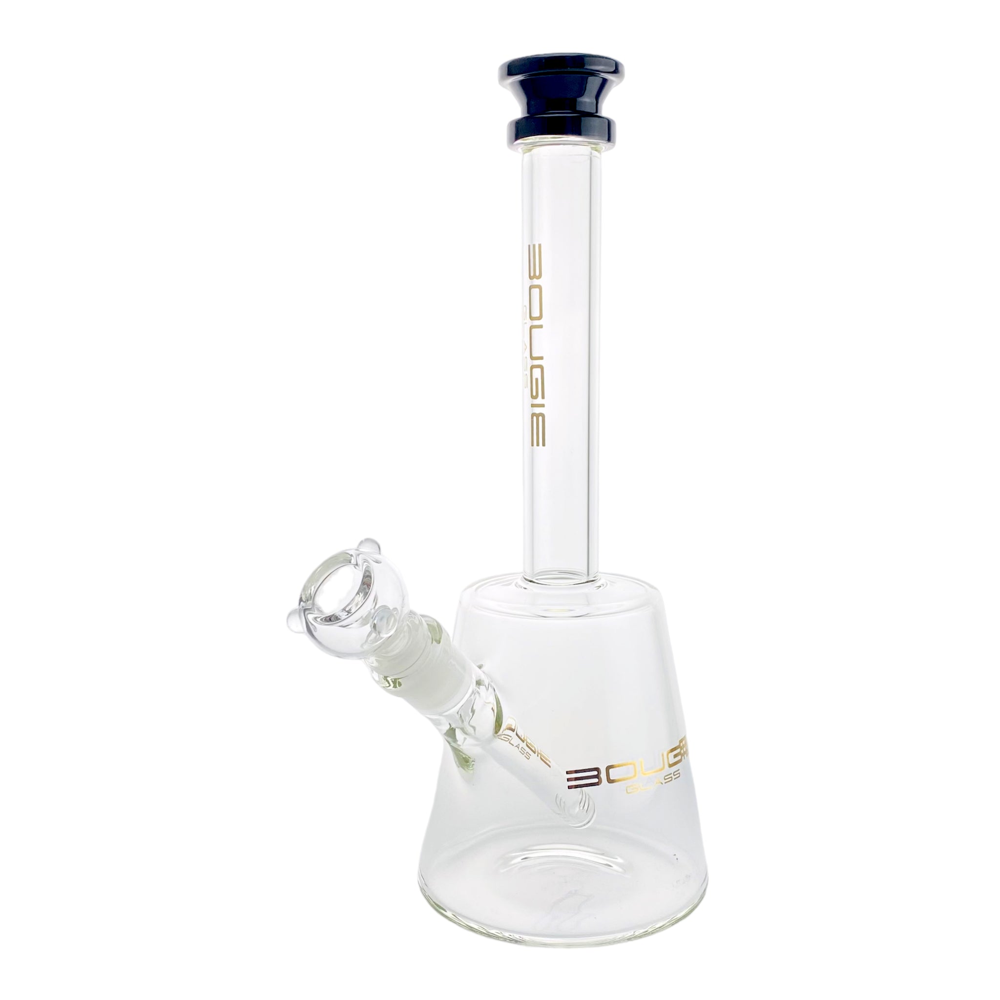 Bougie Glass - Slanted Cylinder Bong With Black Mouthpiece