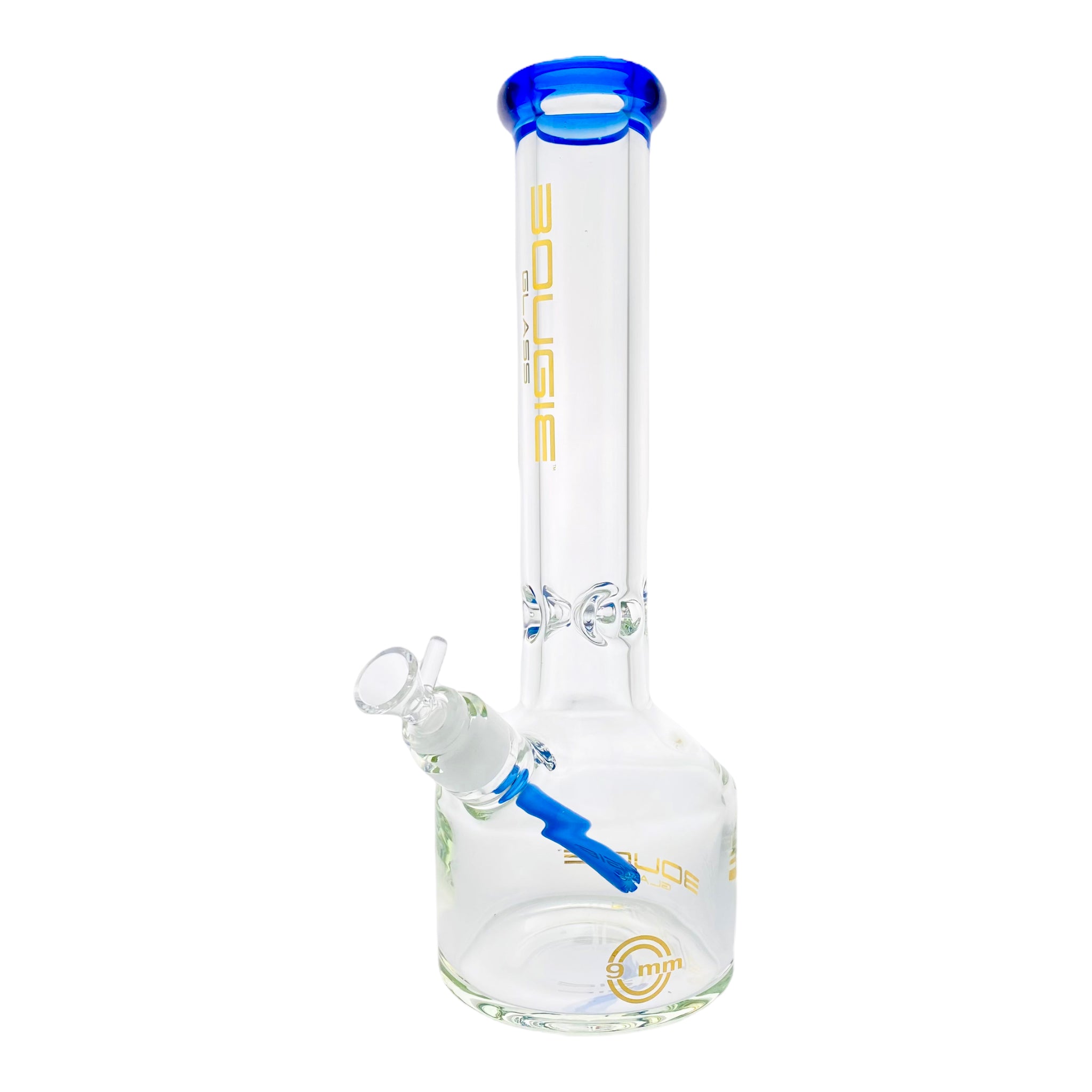 Bougie Glass - 9mm Thick Straight Cylinder Beaker Bong - Blue