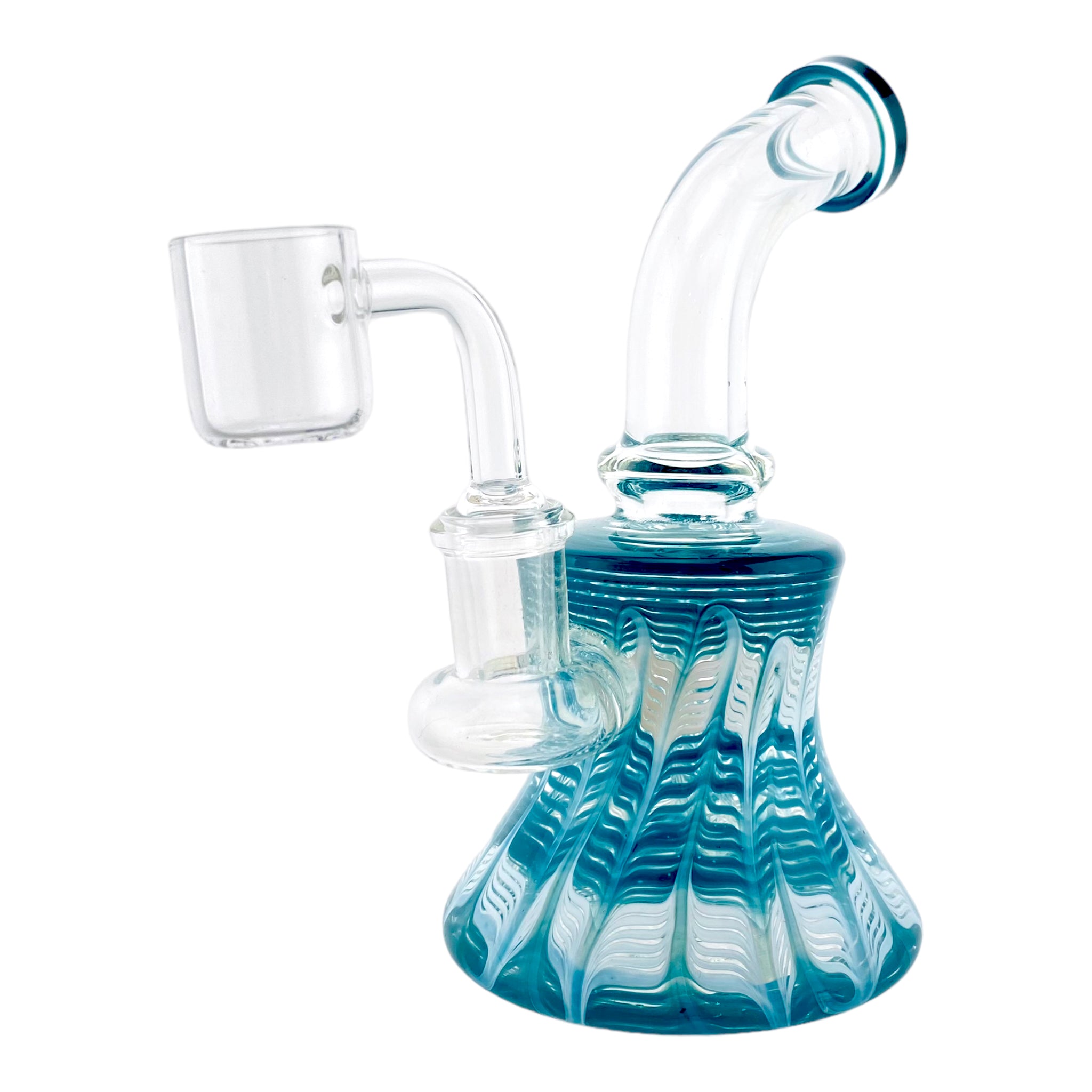 Small Dab Rig With Teal Wrap And Rake