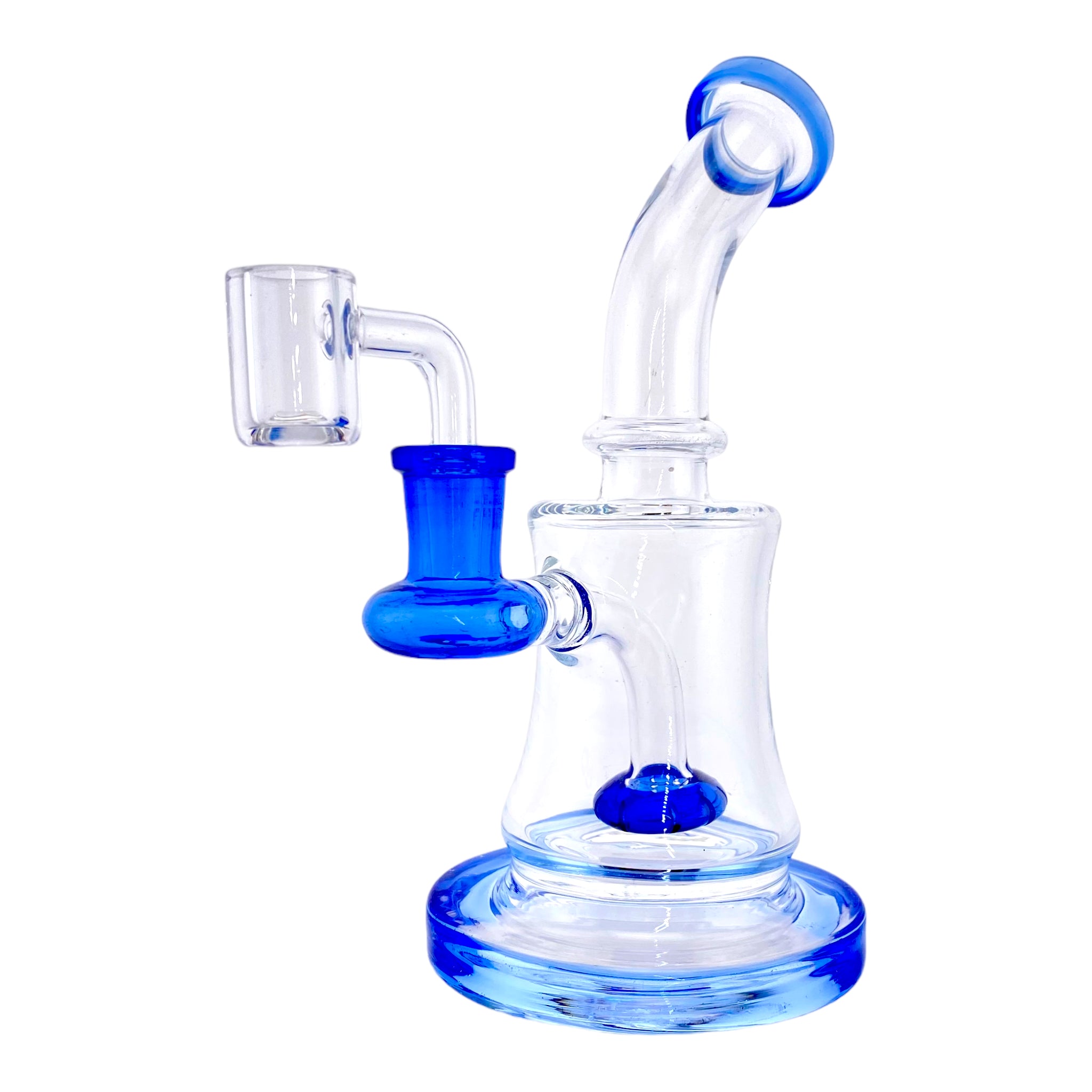 Small Clear Dab Rig With Blue Showerhead Perc