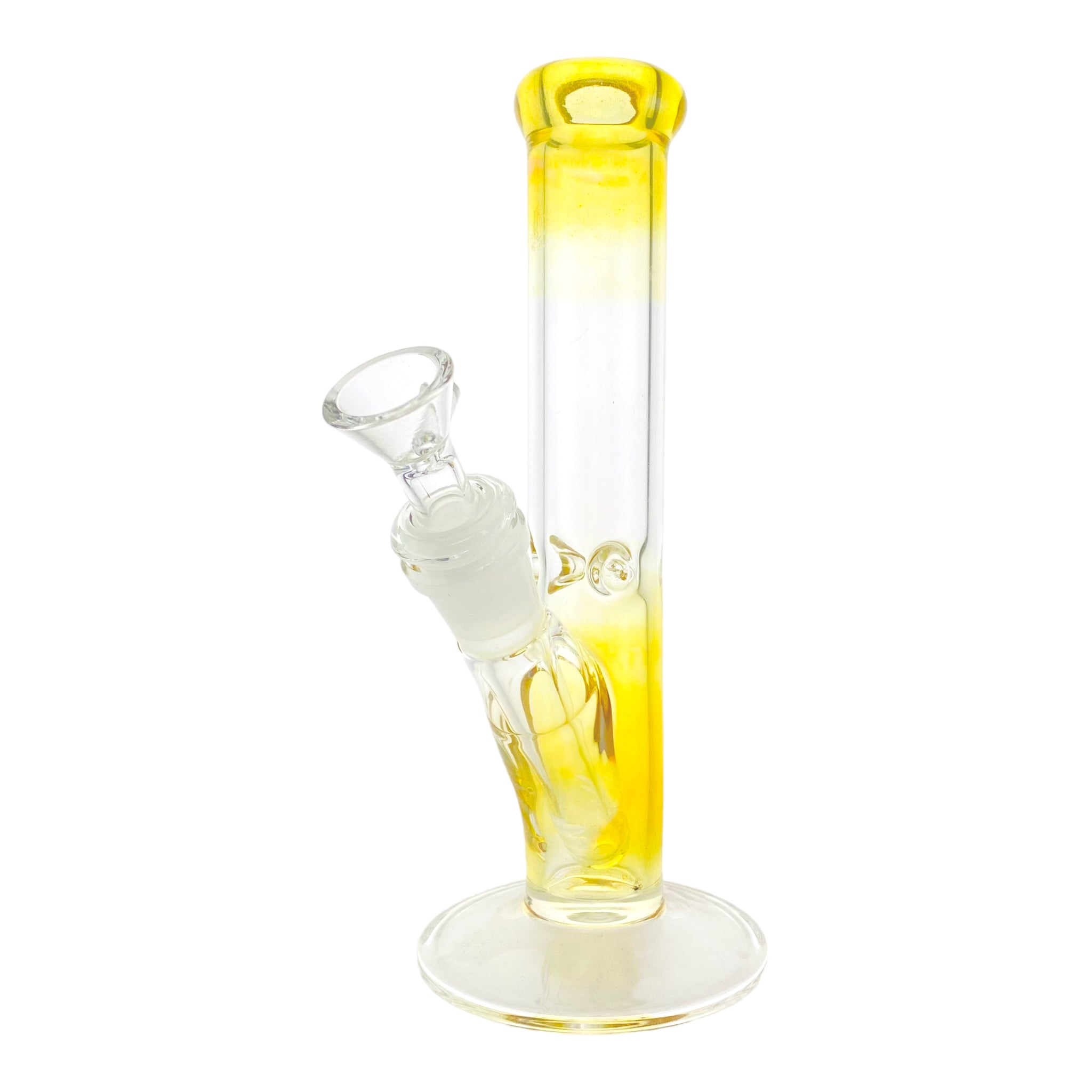 8 Inch Straight Glass Bong With Silver Fume