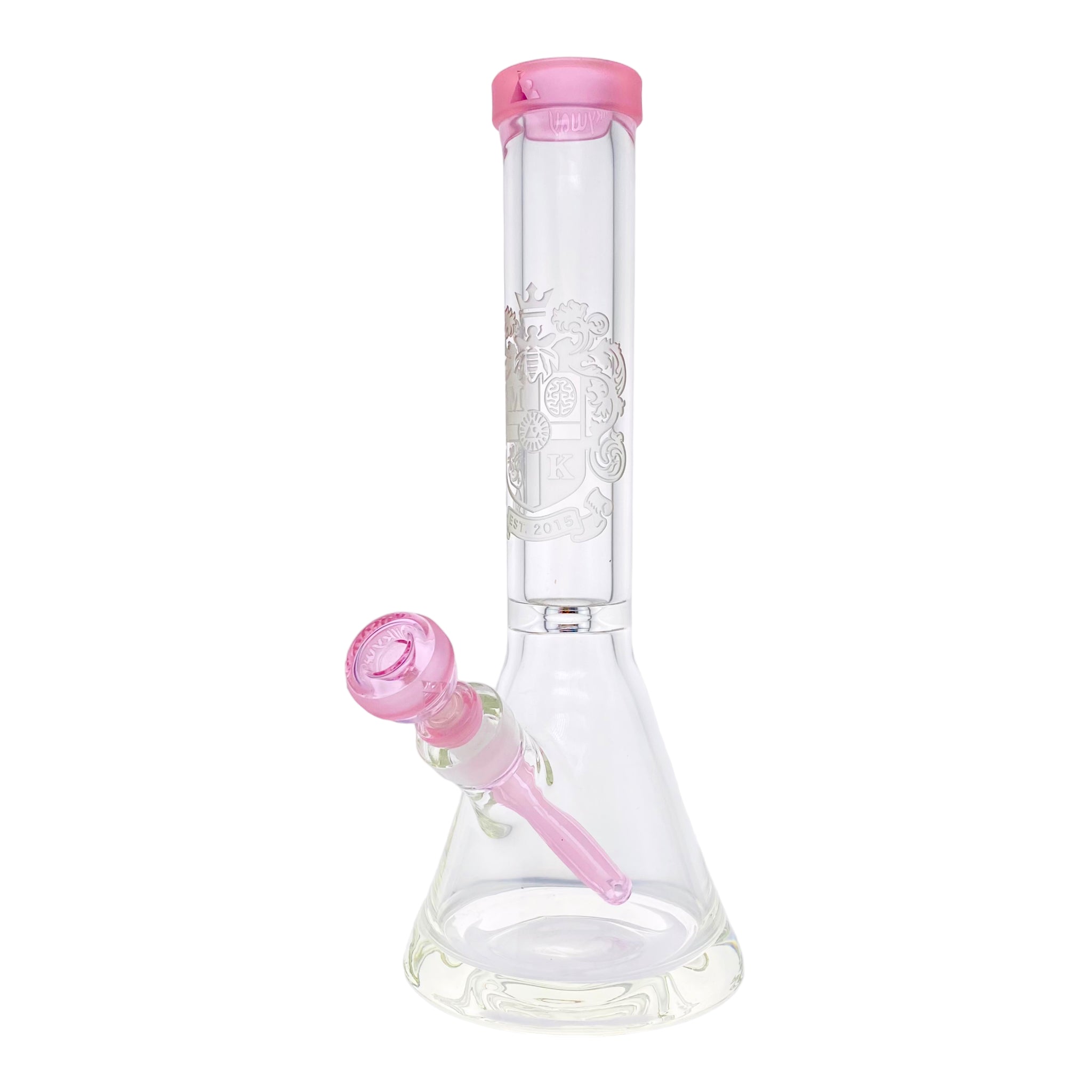 Milkyway Glass - 14 Inch Pink Coat Of Arms Glass Beaker Bong